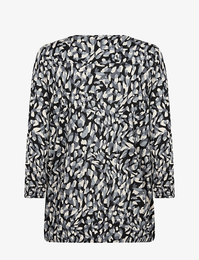 Soyaconcept - SC-FELICITY AOP - kortärmade blusar - black combi - 2