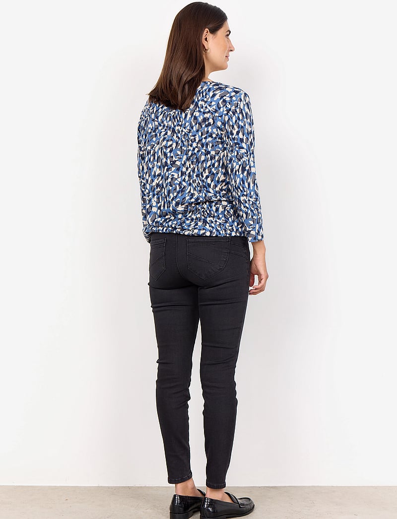 Soyaconcept - SC-FELICITY AOP - kortærmede bluser - blue iris combi - 3