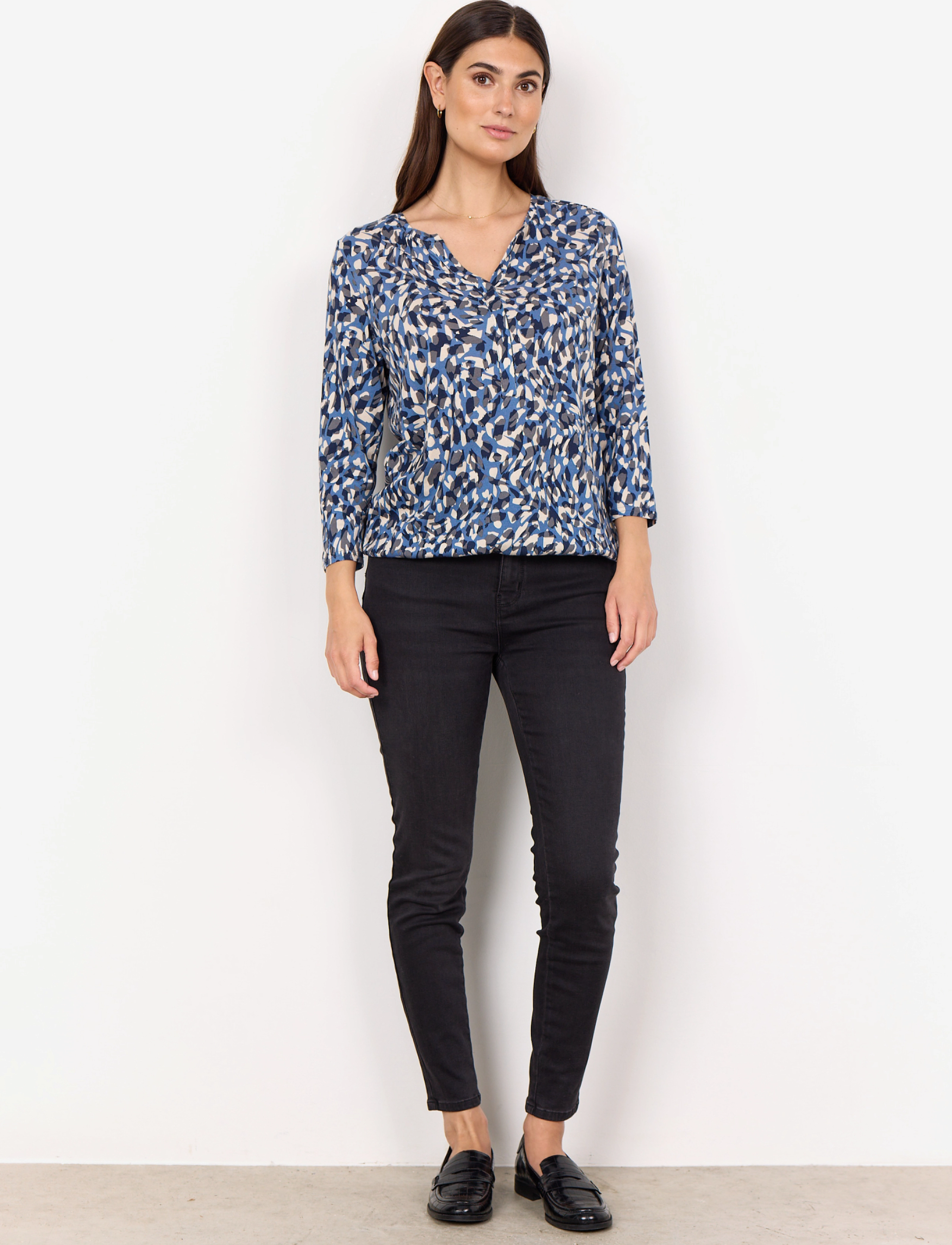 Soyaconcept - SC-FELICITY AOP - kortærmede bluser - blue iris combi - 4