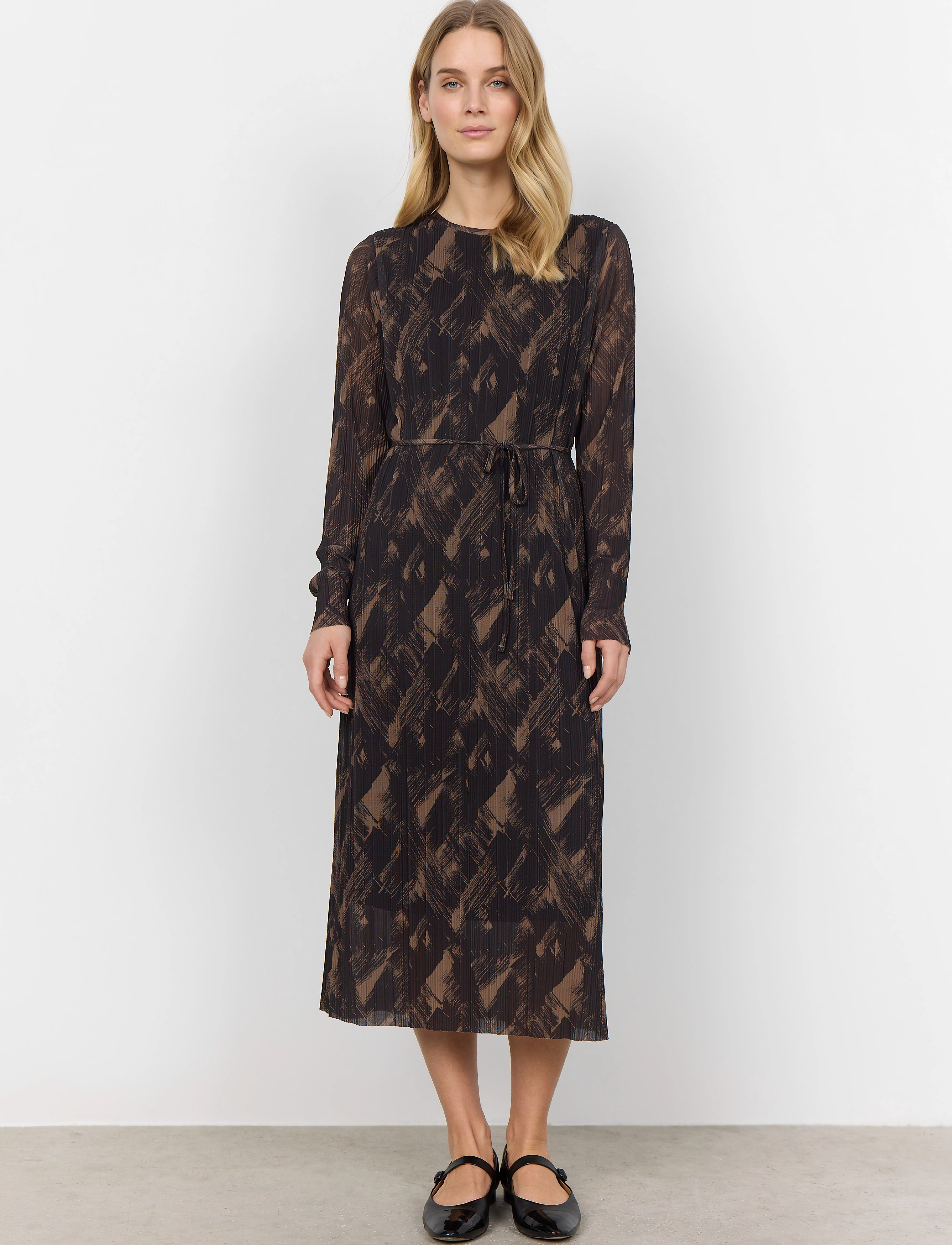 Soyaconcept - SC-ILIANE - midiklänningar - desert brown combi - 3