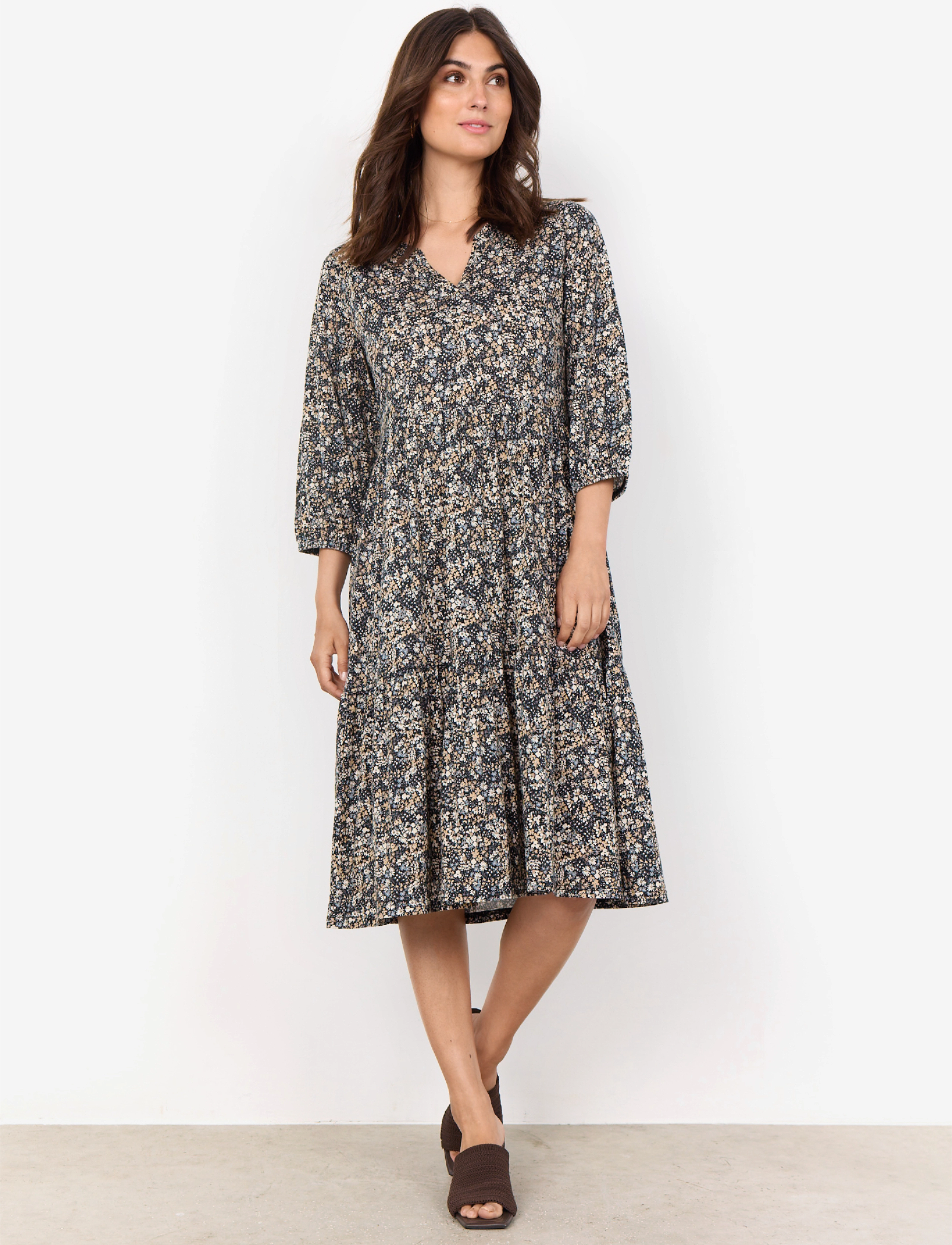 Soyaconcept - SC-FELICITY AOP - midikleidid - black combi - 3