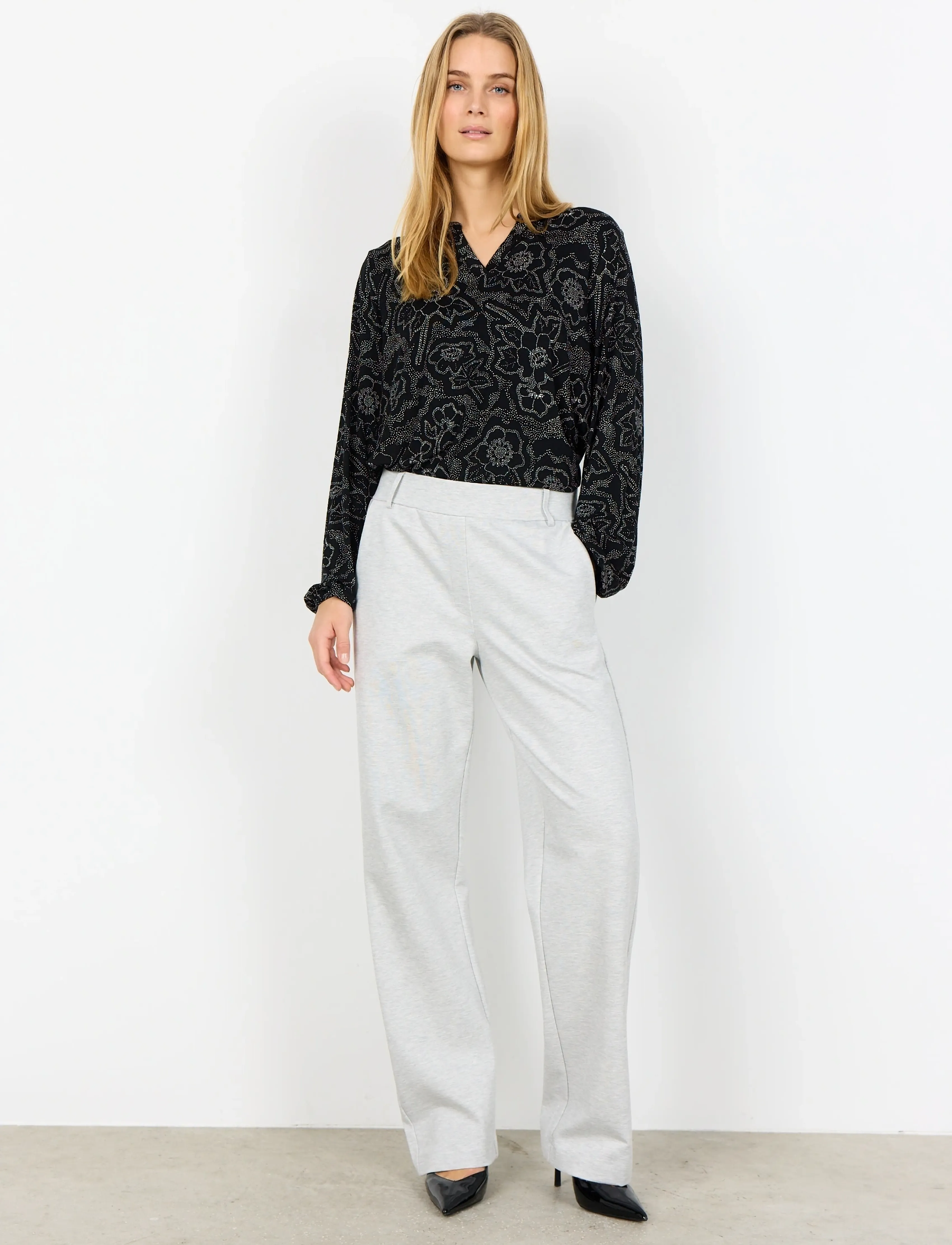 Soyaconcept SC-NANNI - Trousers - 99110 LT GREY MELANGE / grey