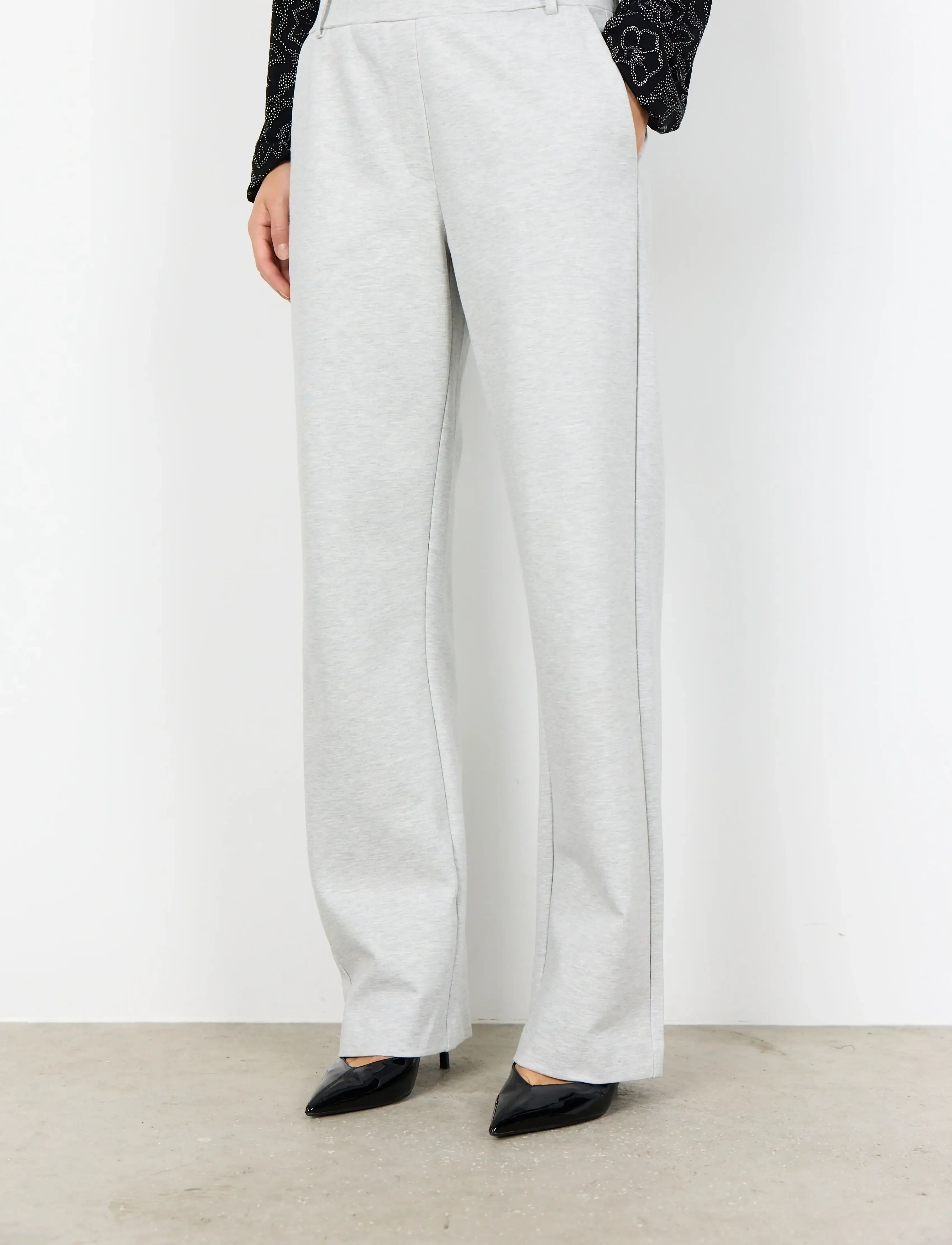 Soyaconcept - SC-NANNI - straight leg trousers - 99110 lt grey melange - 3