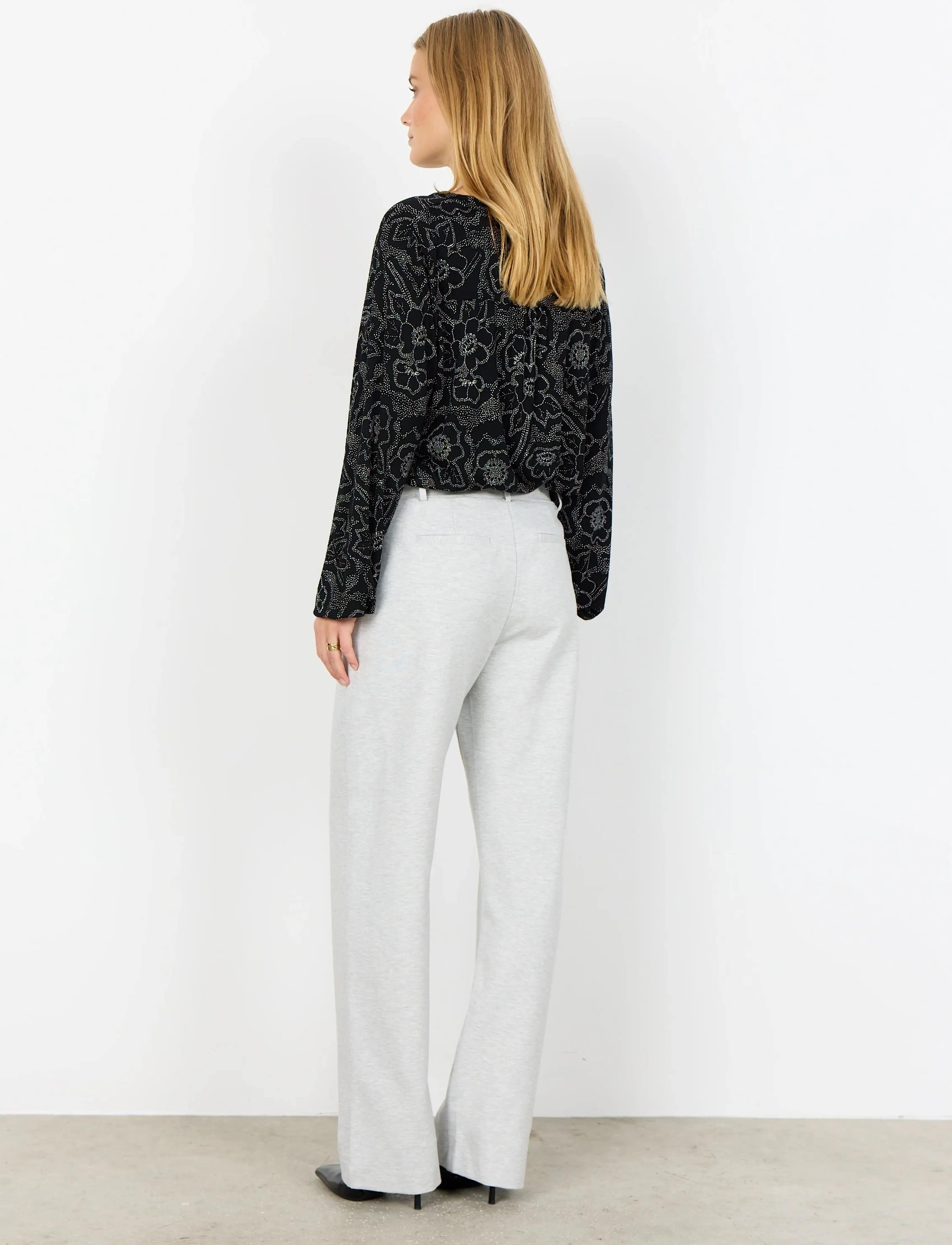 Soyaconcept - SC-NANNI - straight leg trousers - 99110 lt grey melange - 4