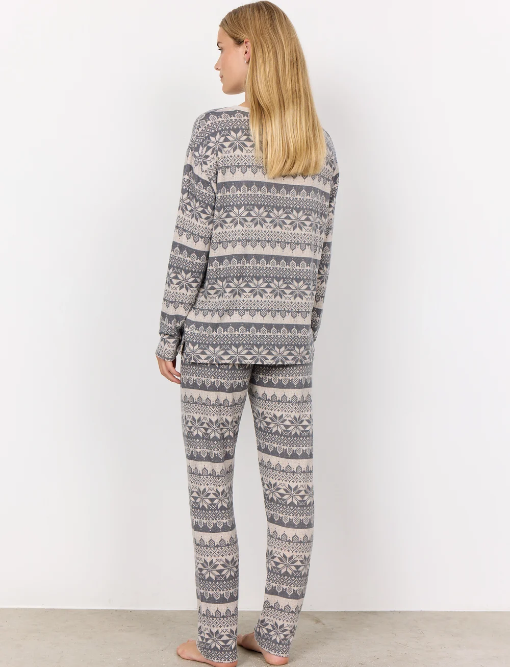 Soyaconcept - SC-BIARA AOP SET - sov- & loungeplagg - cream melange combi - 3