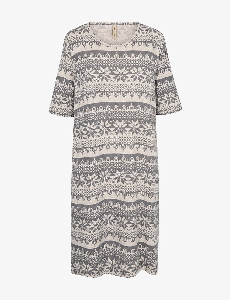 Soyaconcept - SC-BIARA AOP - summer dresses - cream melange combi - 0