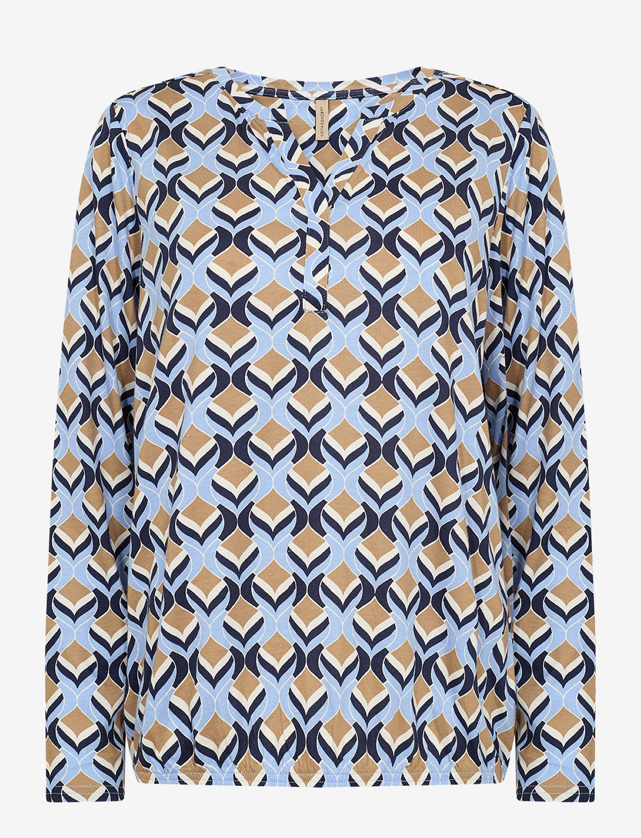 Soyaconcept - SC-FELICITY AOP - långärmade blusar - air blue combi - 1
