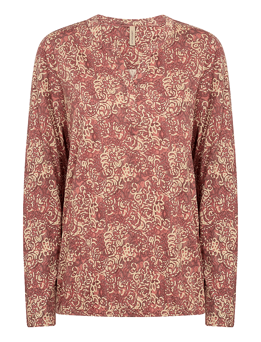Soyaconcept - SC-FELICITY AOP - langärmelige blusen - blush combi - 0