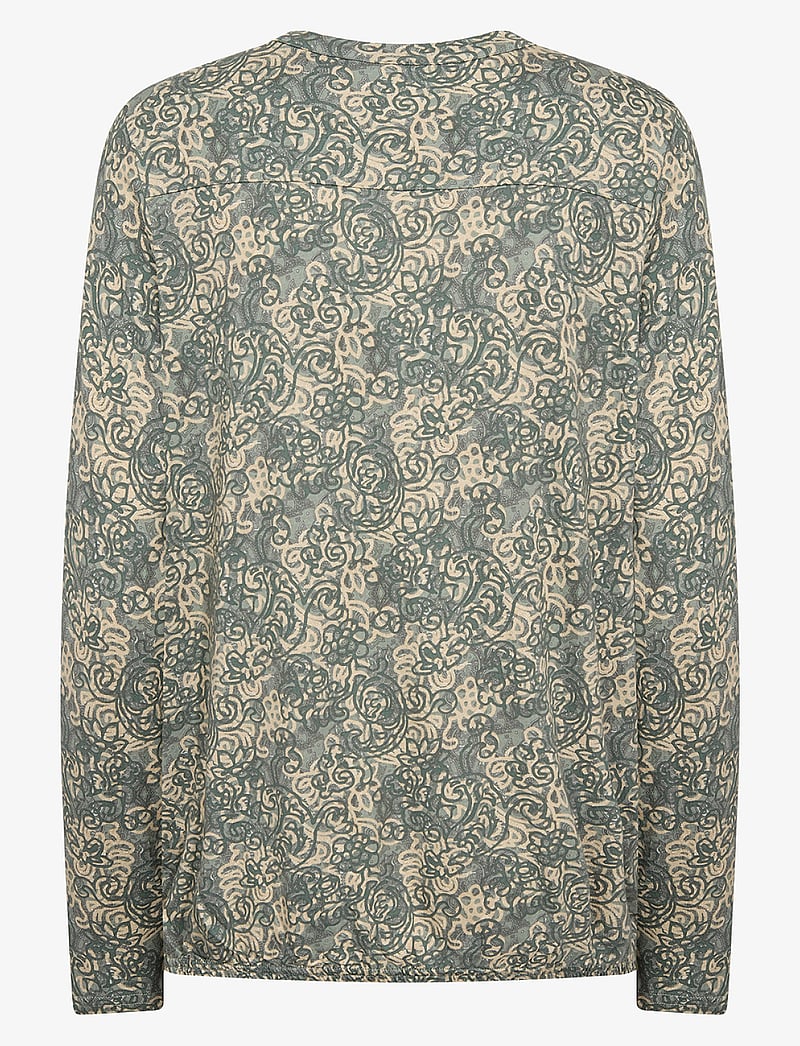 Soyaconcept - SC-FELICITY AOP - långärmade blusar - mineral green combi - 1