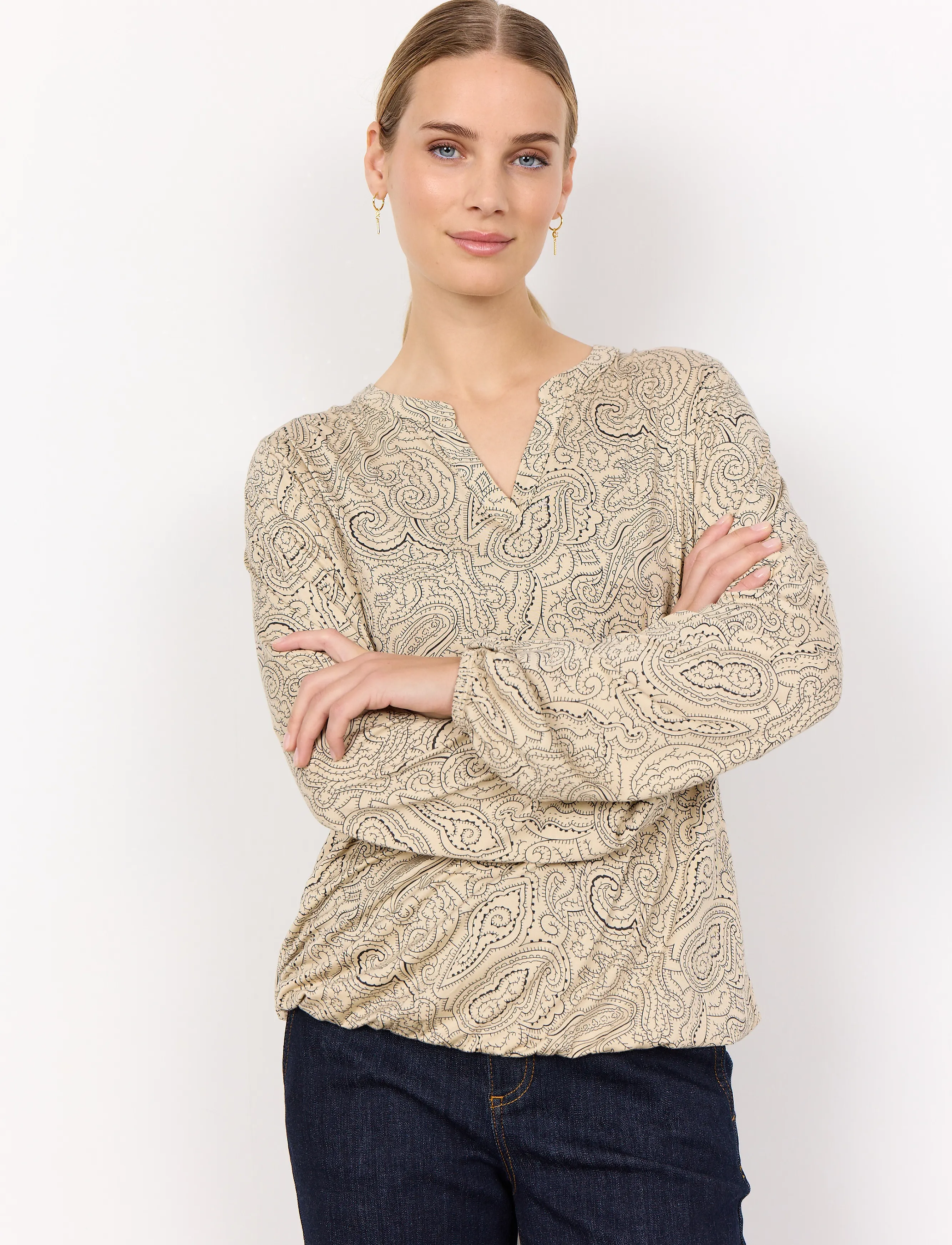 Soyaconcept SC-MARICA AOP - Blusen - CREAM COMBI / cream