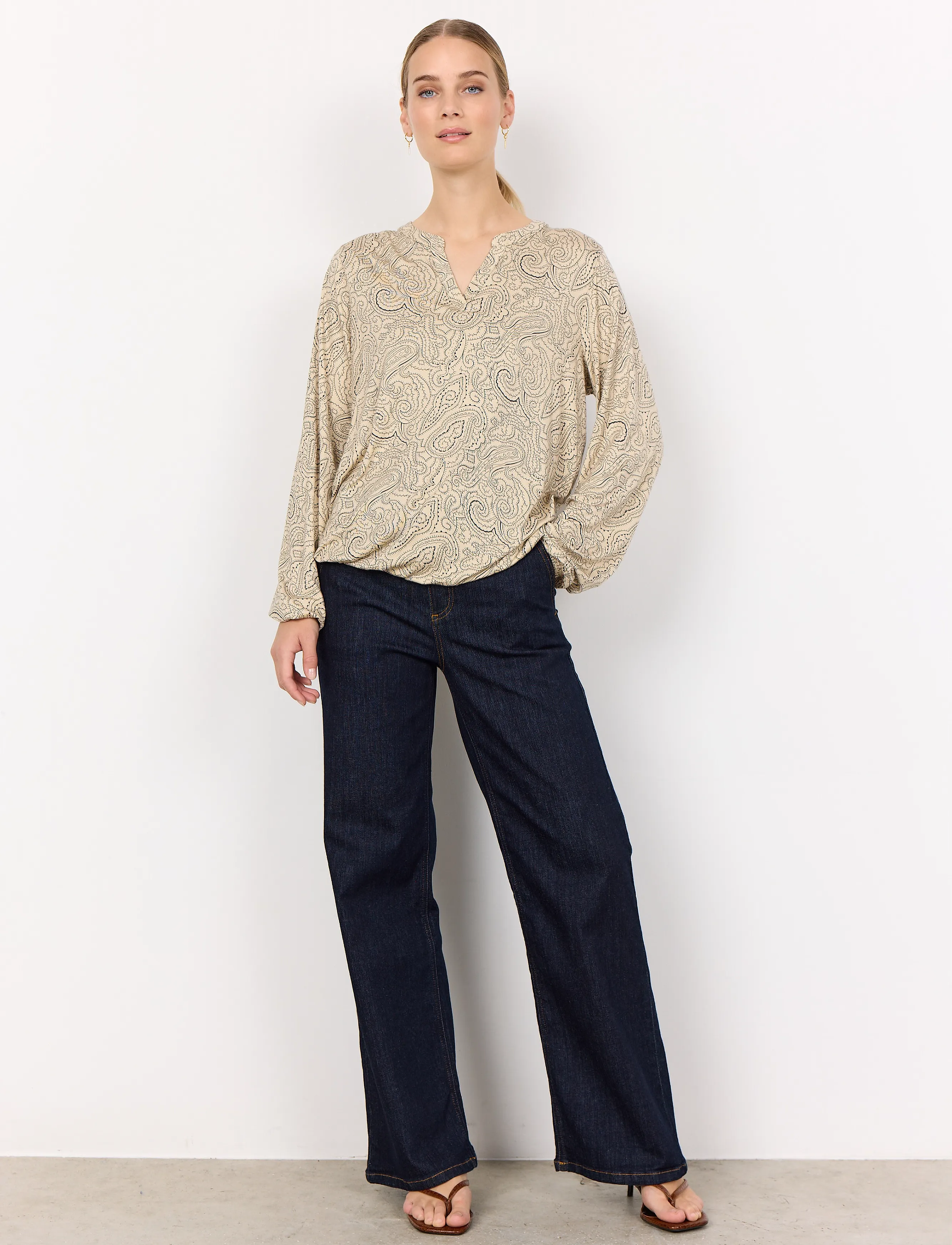 Soyaconcept - SC-MARICA AOP - pikkade varrukatega pluusid - cream combi - 4