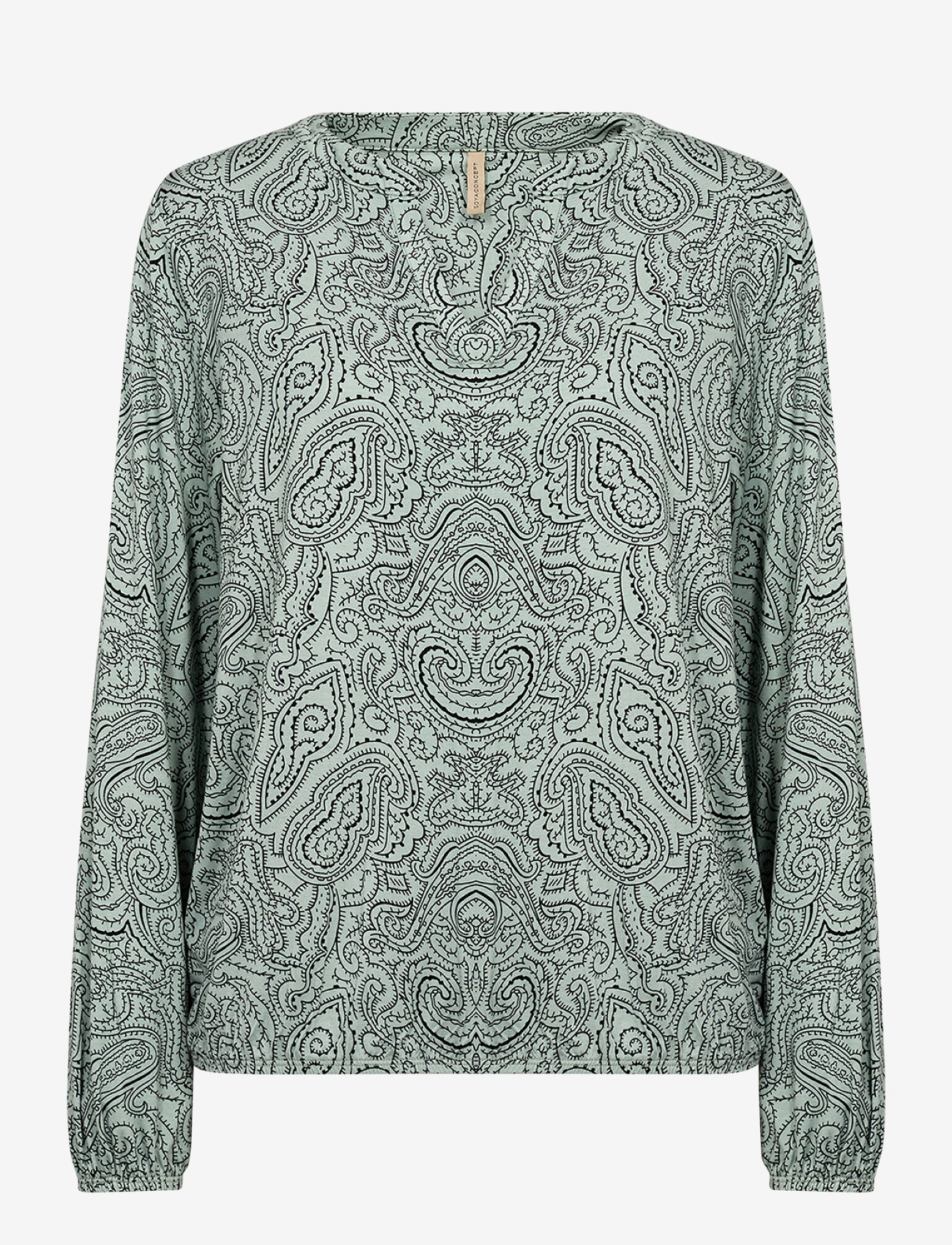 Soyaconcept - SC-MARICA AOP - long sleeved blouses - mineral green combi - 1