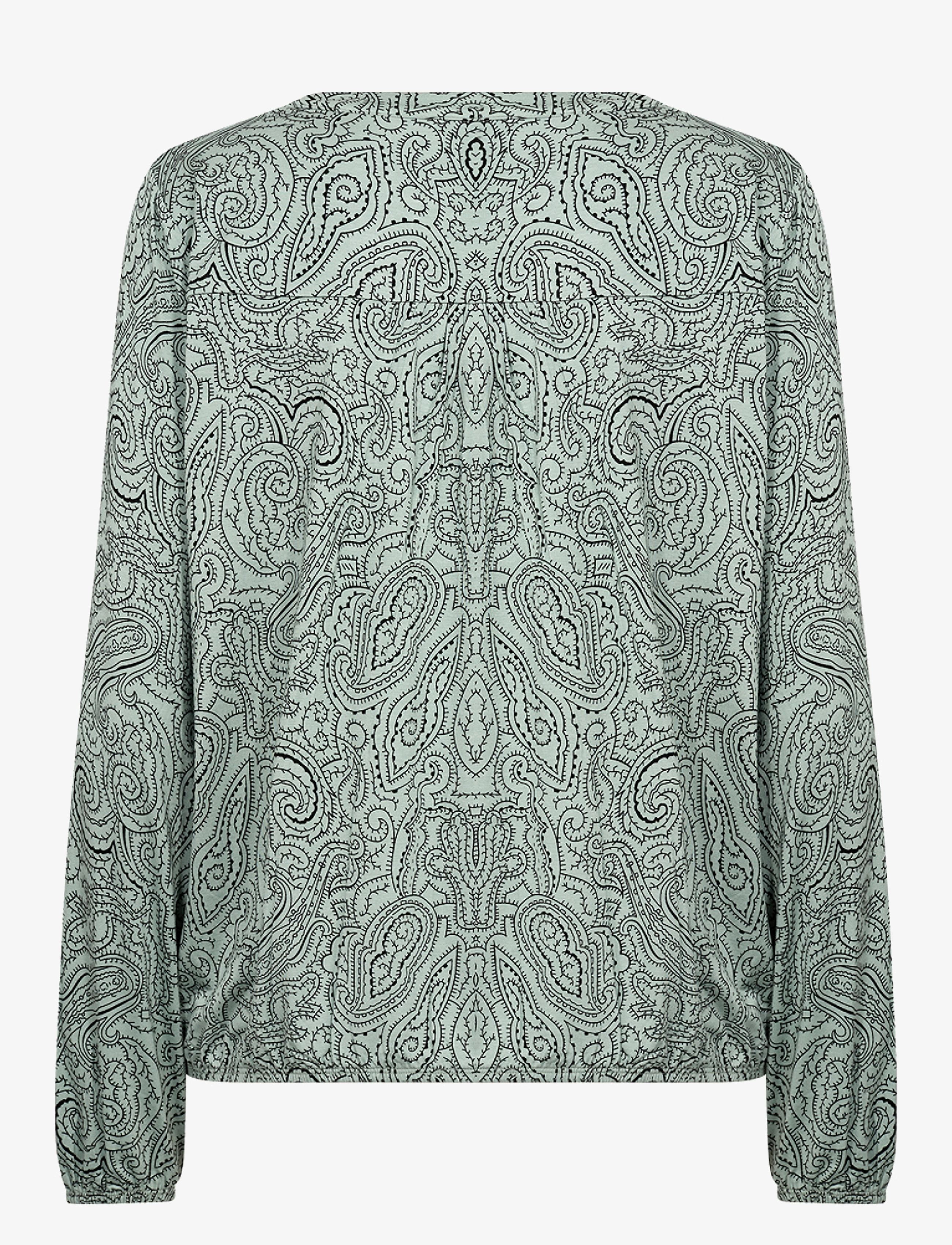 Soyaconcept - SC-MARICA AOP - long sleeved blouses - mineral green combi - 2