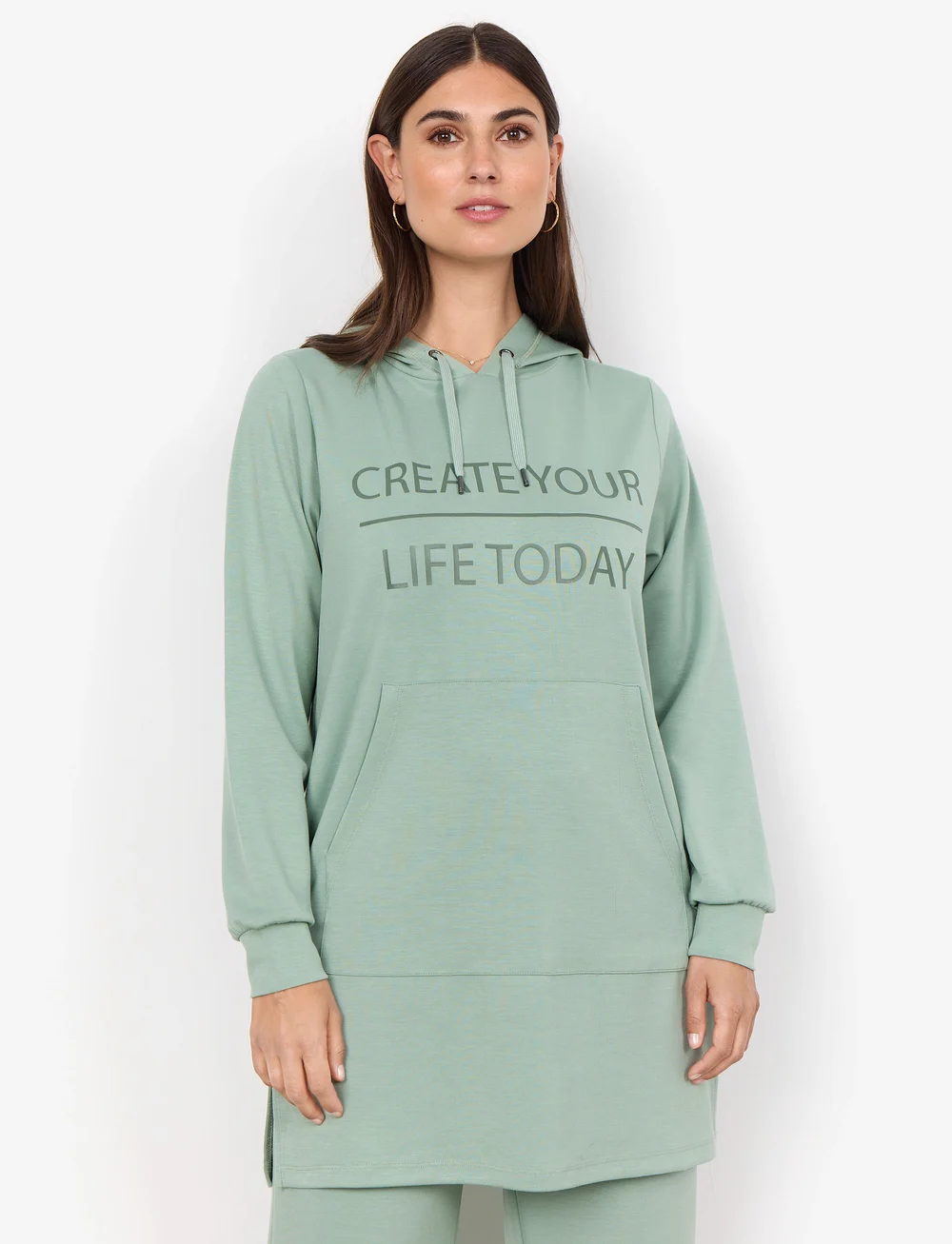 Soyaconcept - SC-BANU - kapuutsiga dressipluusid - mineral green - 0