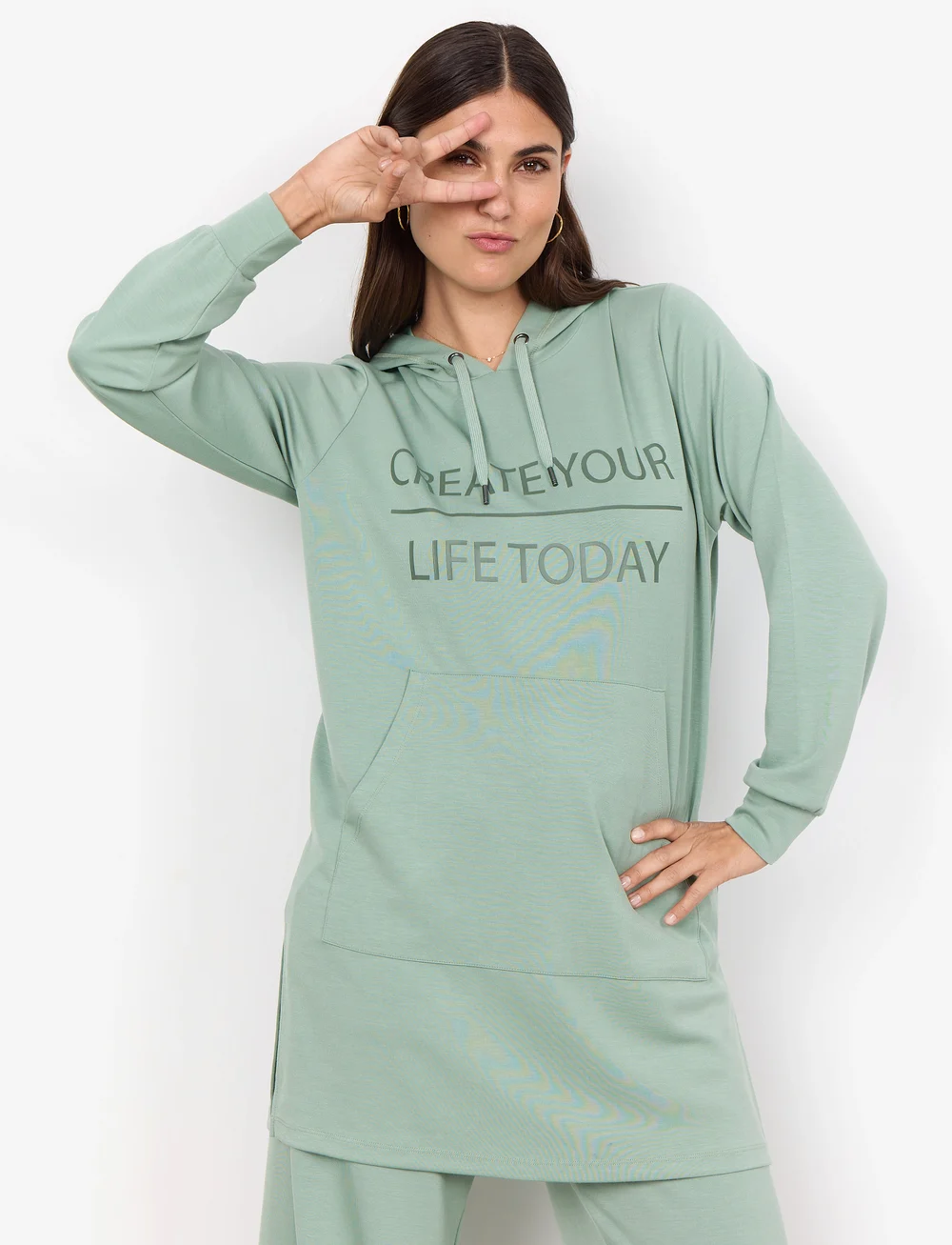 Soyaconcept - SC-BANU - kapuutsiga dressipluusid - mineral green - 4