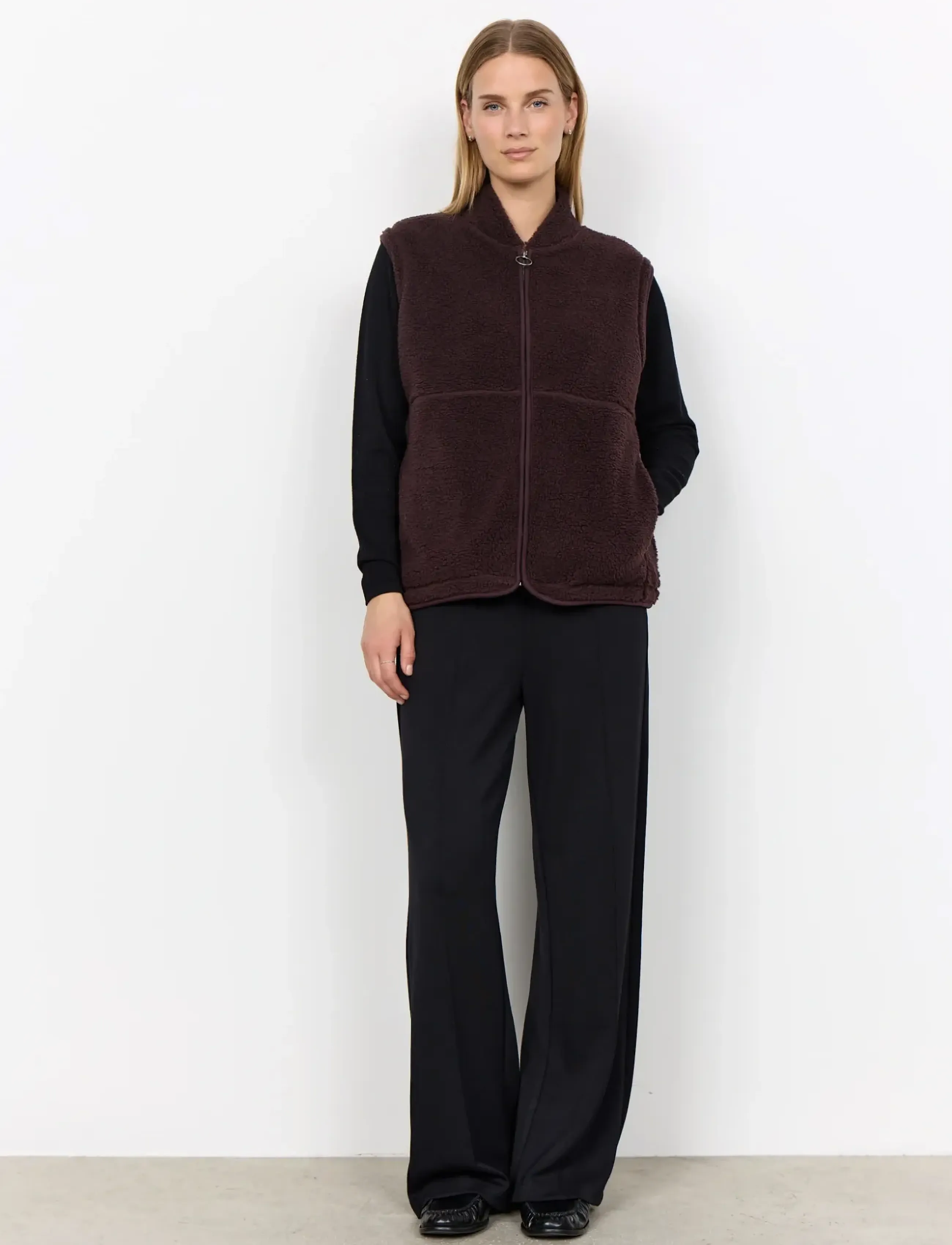 Soyaconcept - SC-ONYX - fleece- og teddyveste - 8980 chocolate plum - 4