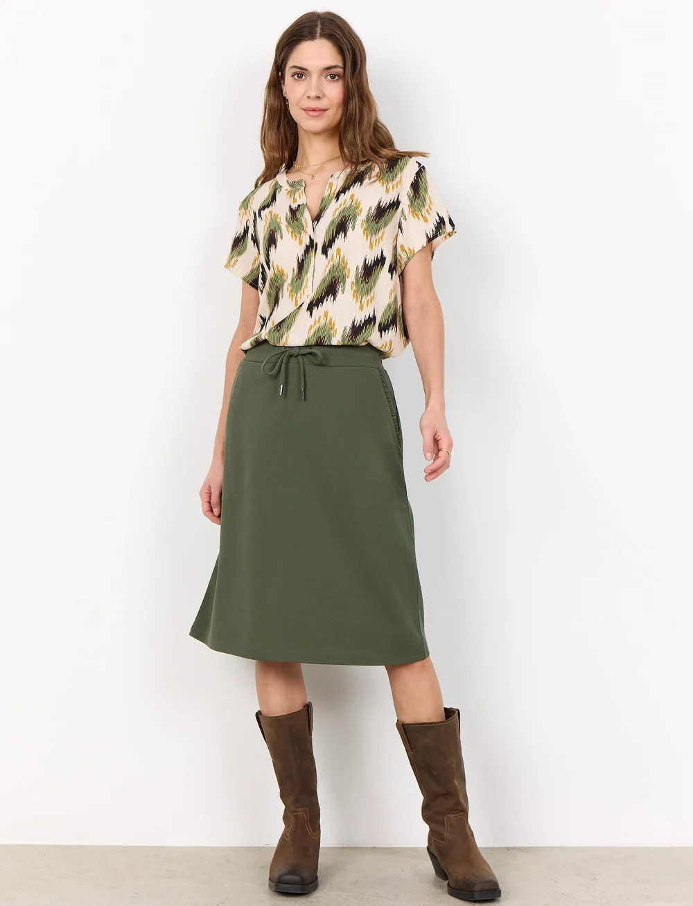 Soyaconcept - SC-SIHAM - midi nederdele - dark army - 3