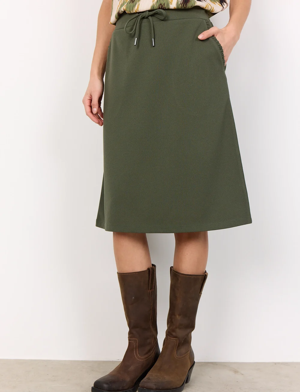 Soyaconcept - SC-SIHAM - midi nederdele - dark army - 4