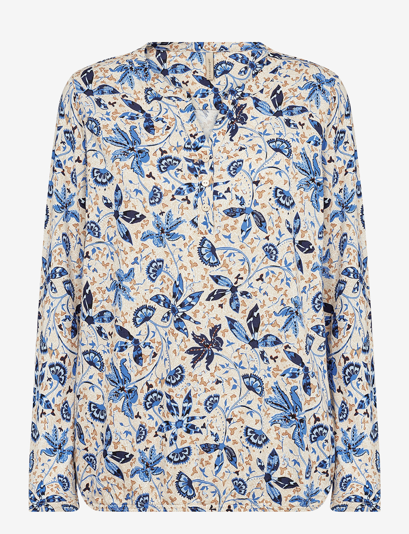 Soyaconcept - SC-FELICITY AOP - long-sleeved blouses - air blue combi - 0