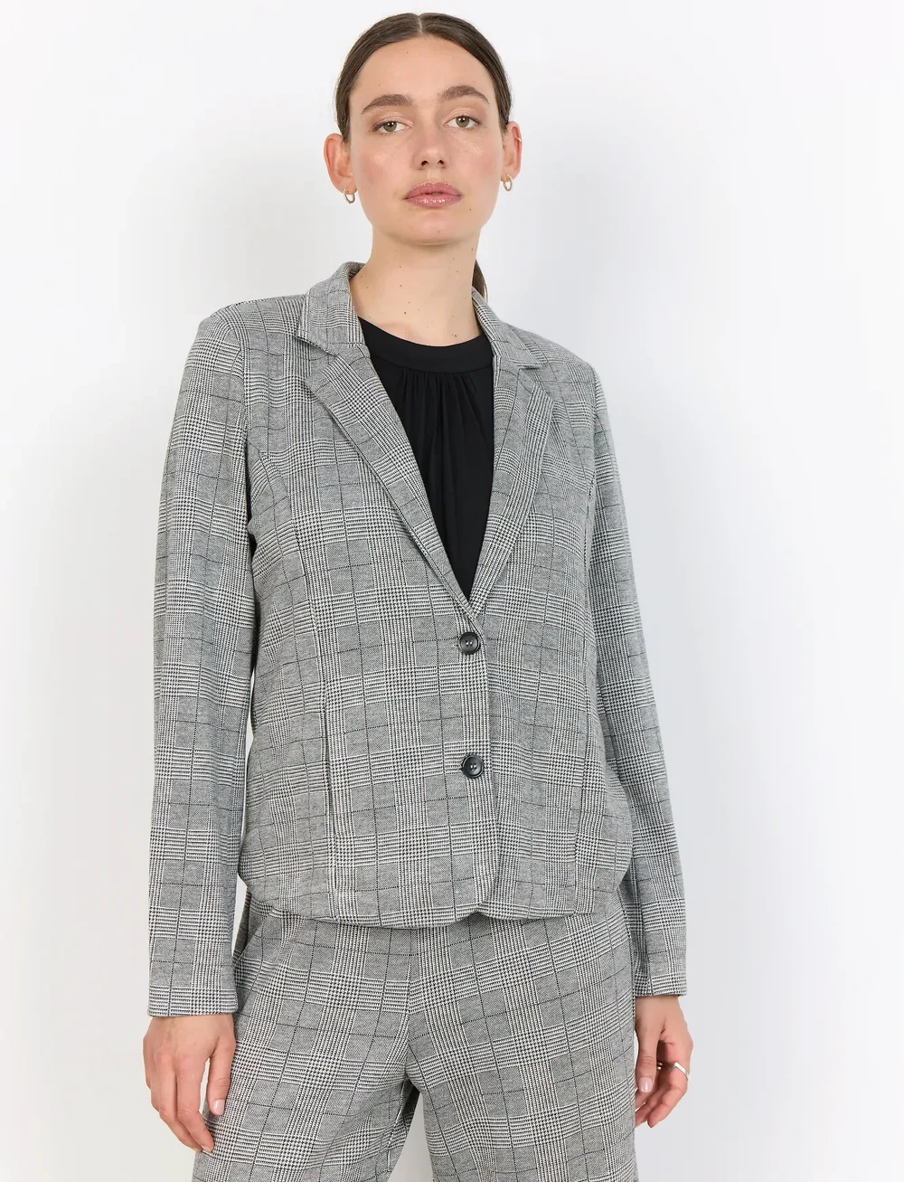 Soyaconcept - SC-PRIX - enkeltradede blazere - 99110 lt grey melange combi - 0