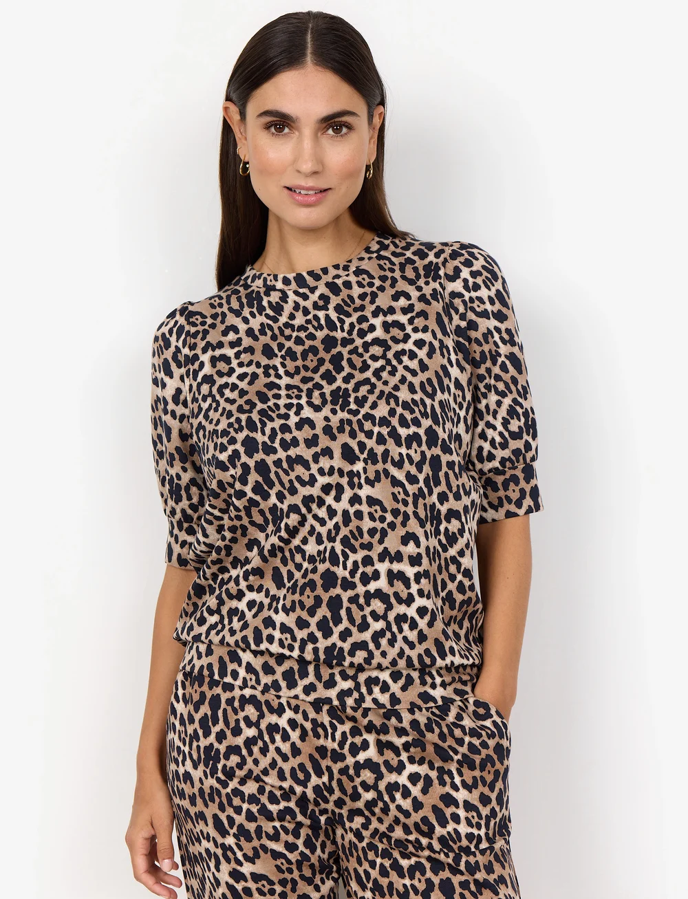 Soyaconcept - SC-OPHIA - kortärmade blusar - sand combi - 0