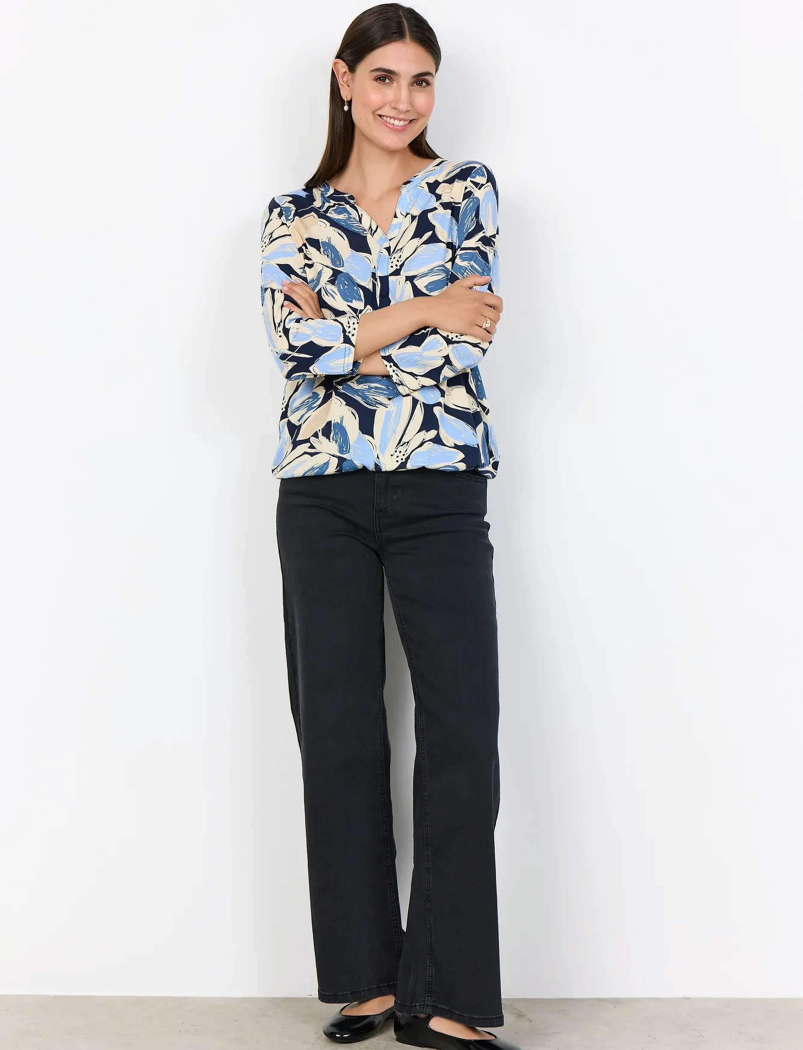 Soyaconcept - SC-FELICITY AOP - pitkähihaiset puserot - 6252c hydrangea combi - 4