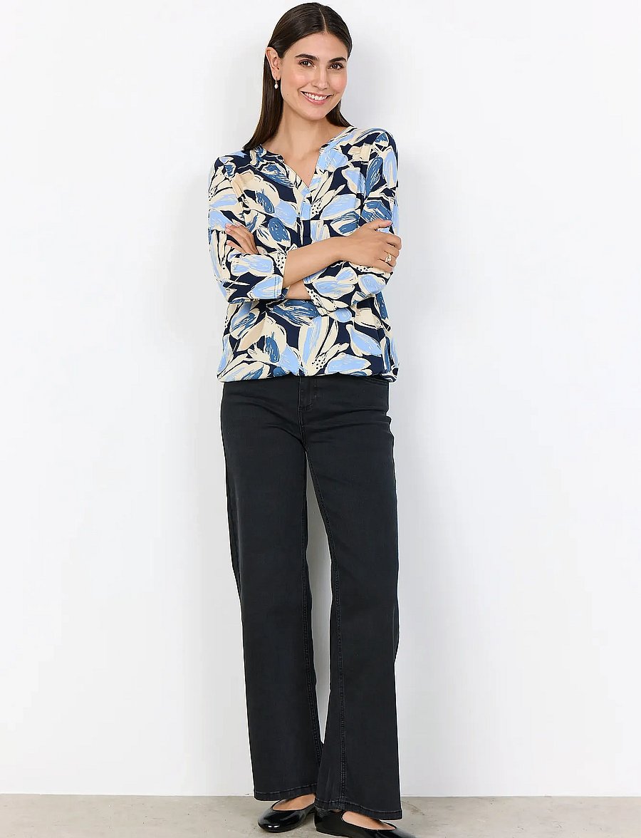 Soyaconcept - SC-FELICITY AOP - pitkähihaiset puserot - 6252c hydrangea combi - 4