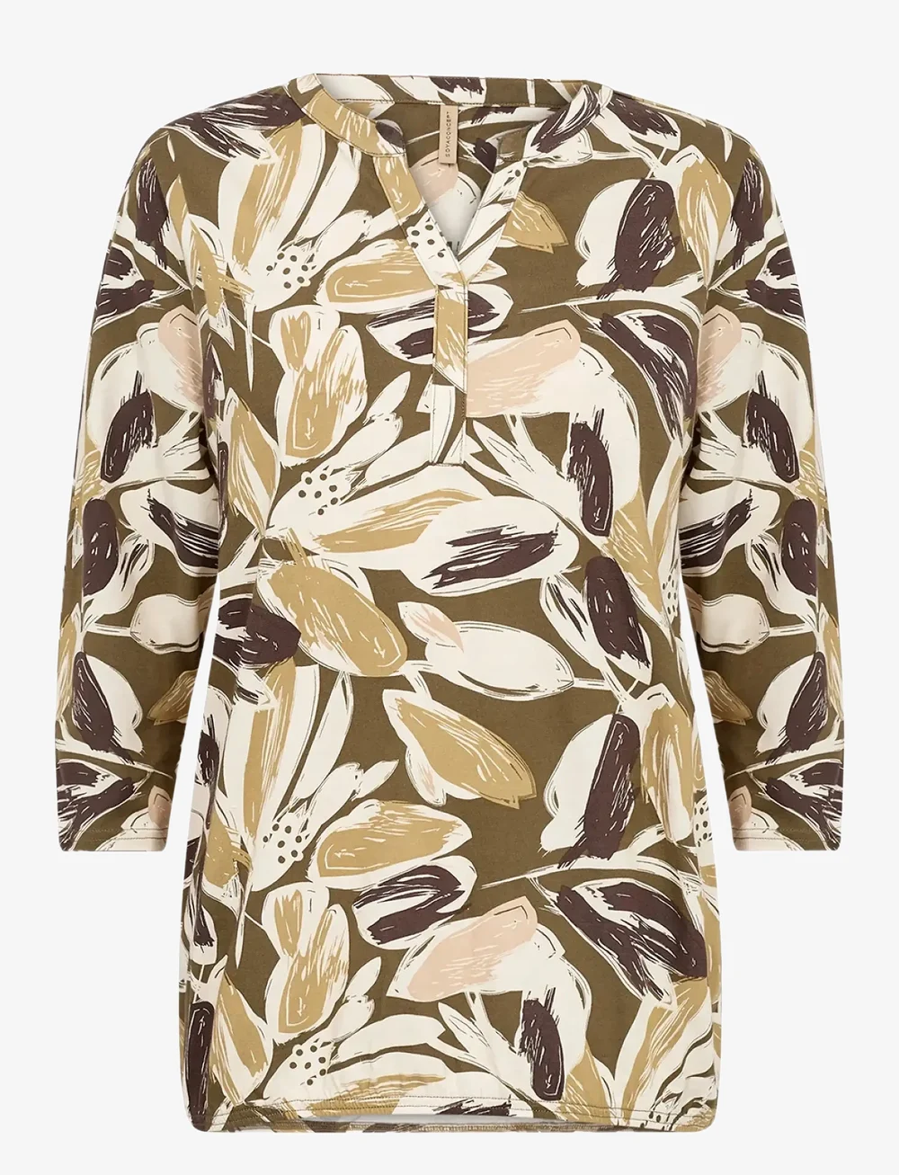 Soyaconcept - SC-FELICITY AOP - blouses met lange mouwen - 7230 misty olive combi - 1