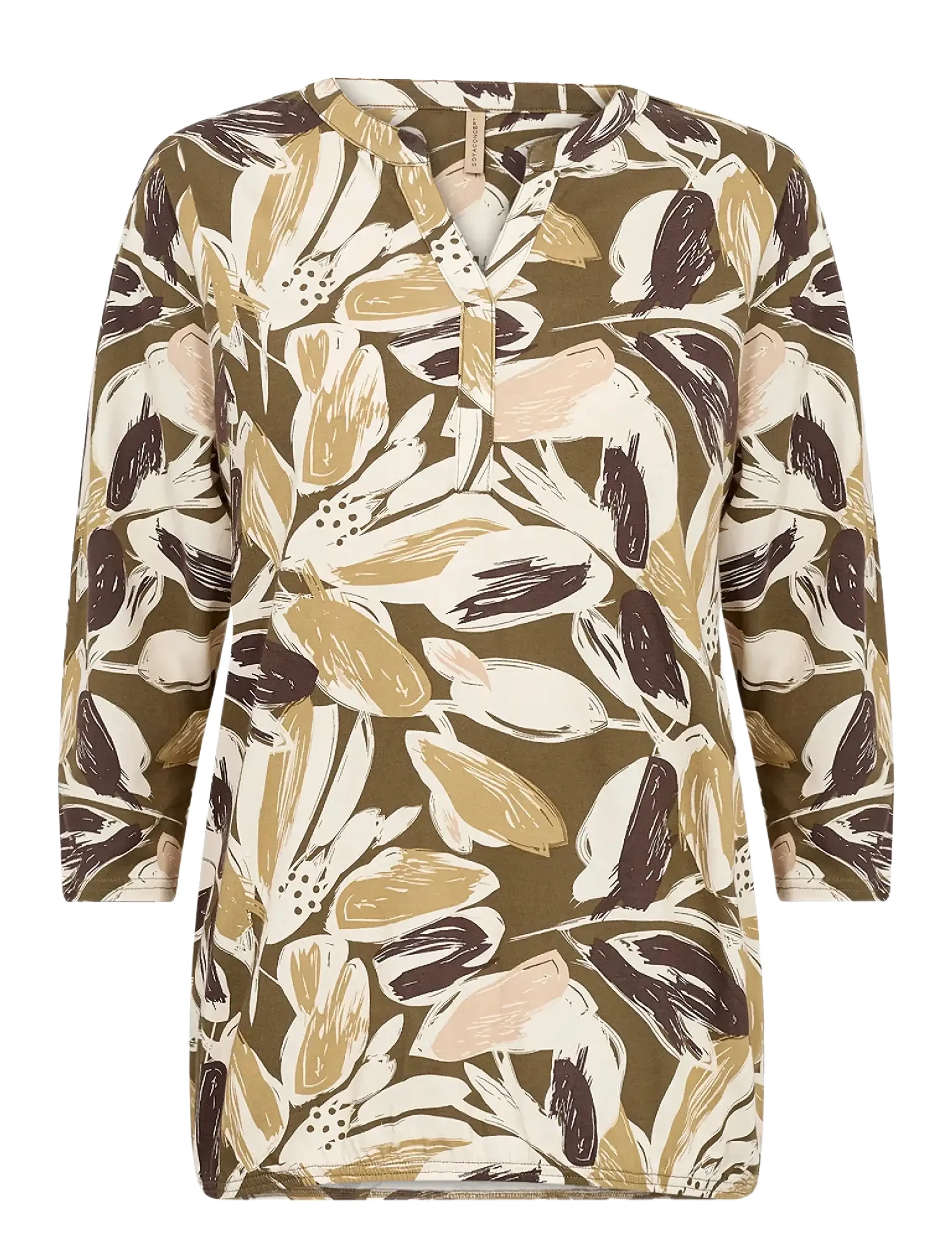 Soyaconcept SC-FELICITY AOP - Transitional Layering - 7230 MISTY OLIVE COMBI / brown
