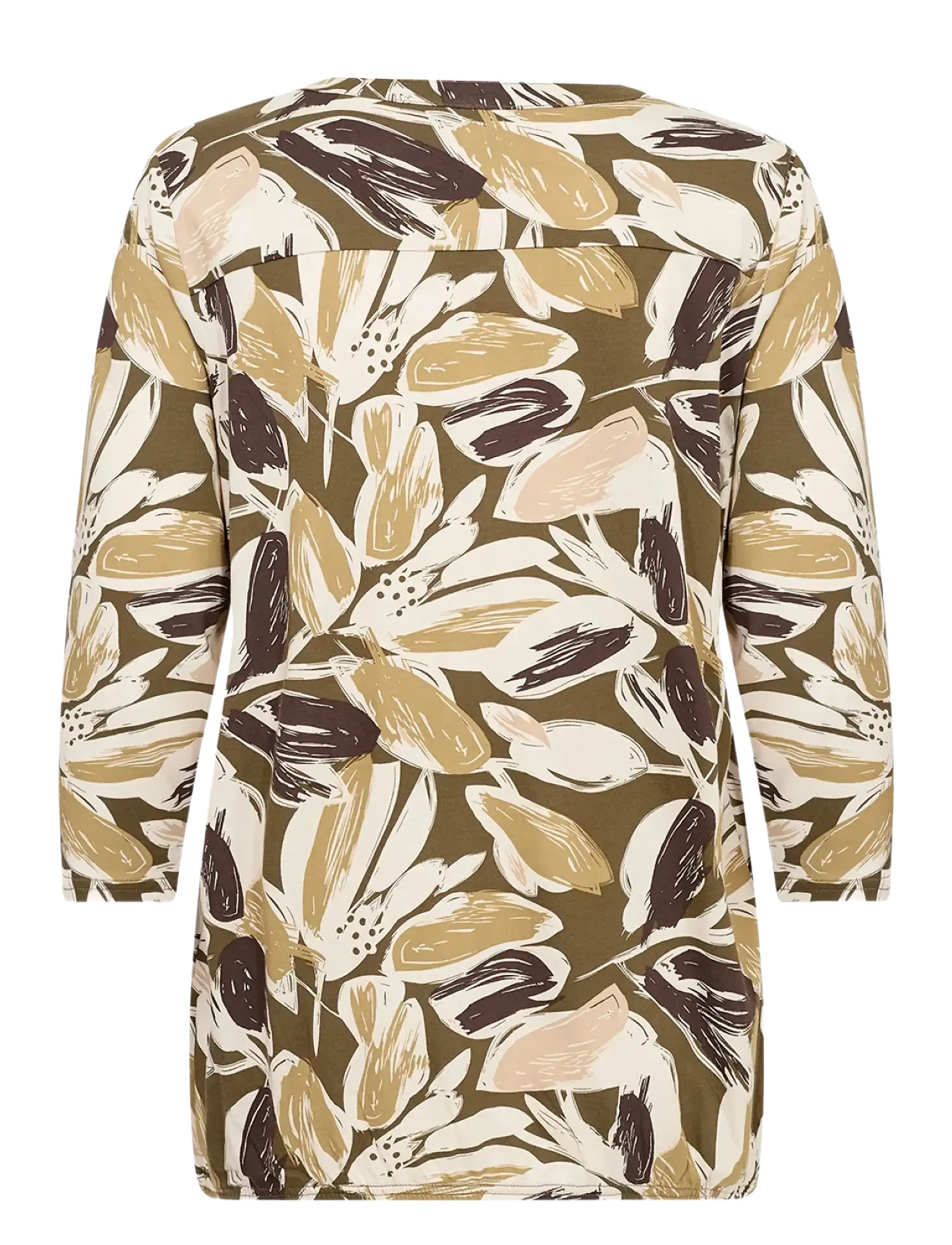 Soyaconcept - SC-FELICITY AOP - blūzes ar garām piedurknēm - 7230 misty olive combi - 2