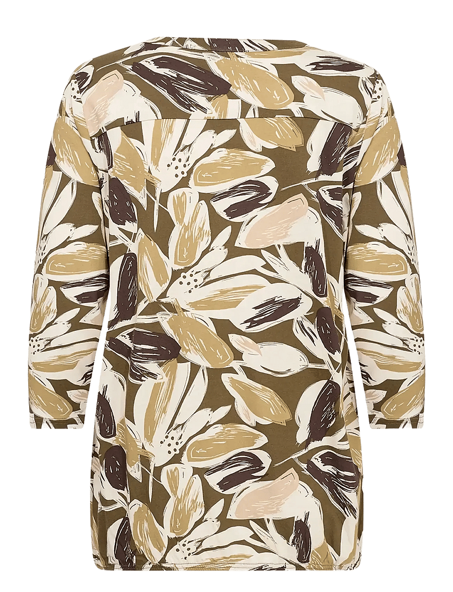 Soyaconcept - SC-FELICITY AOP - langärmelige blusen - 7230 misty olive combi - 2