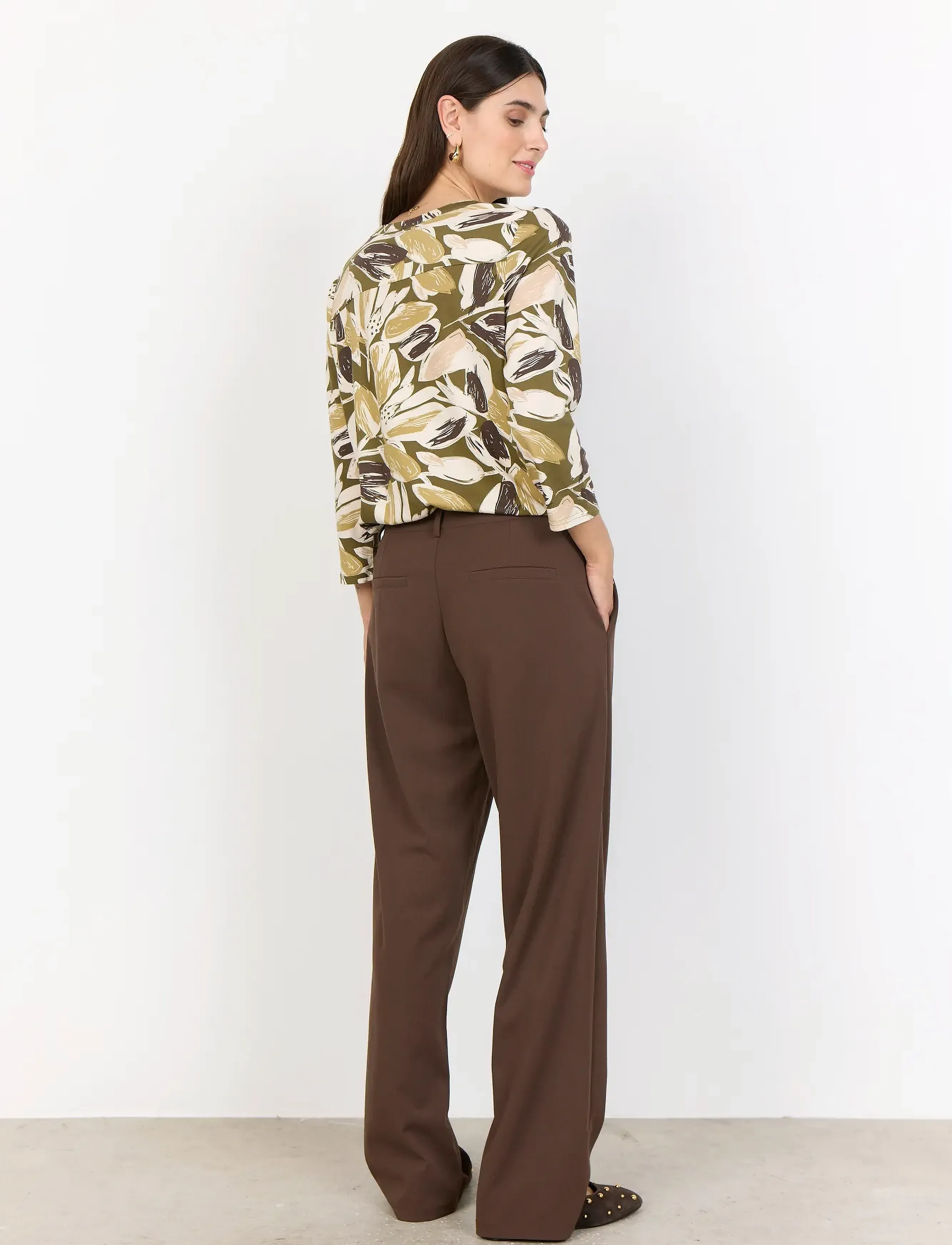 Soyaconcept - SC-FELICITY AOP - blūzes ar garām piedurknēm - 7230 misty olive combi - 3
