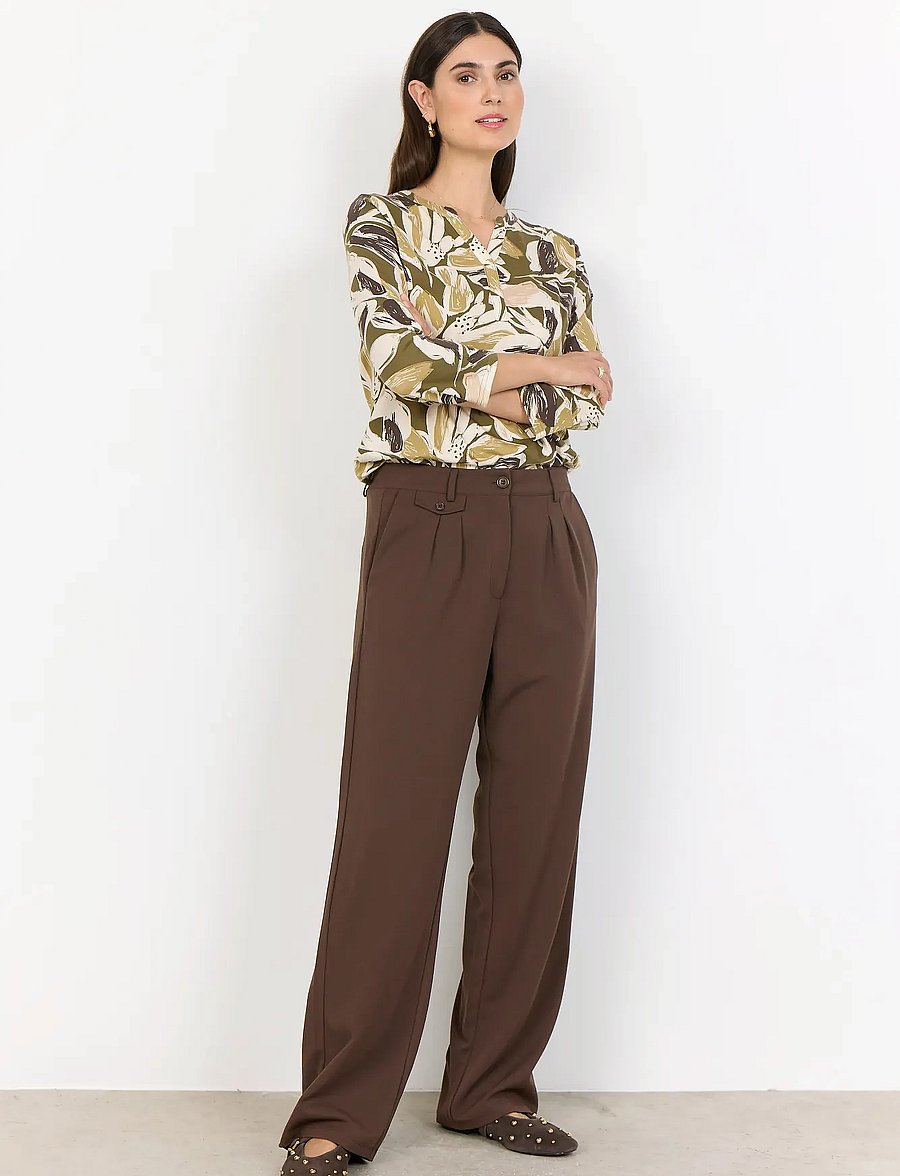 Soyaconcept - SC-FELICITY AOP - langärmelige blusen - 7230 misty olive combi - 4