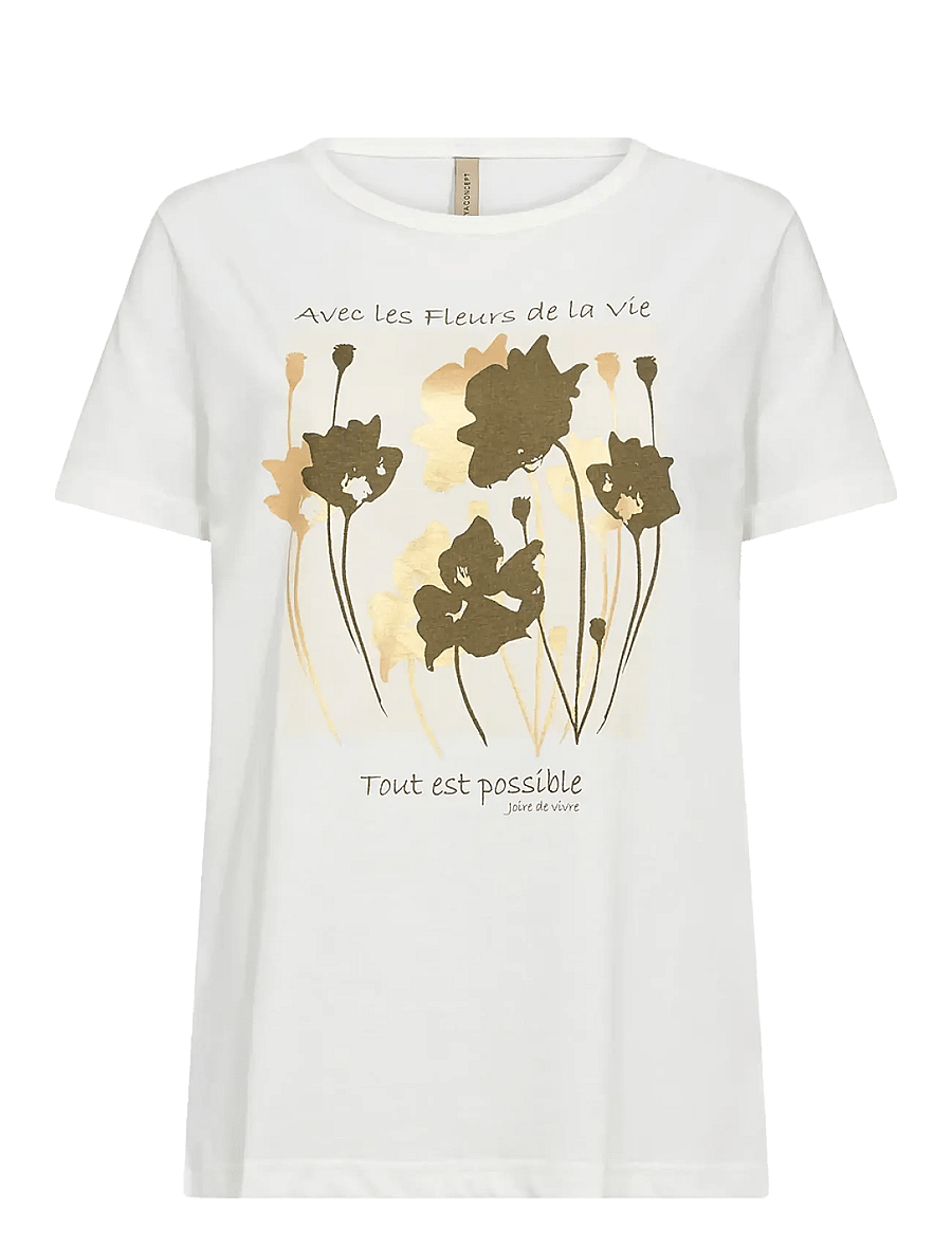 Soyaconcept - SC-DERBY FP - t-shirts - 1100 offwhite - 1