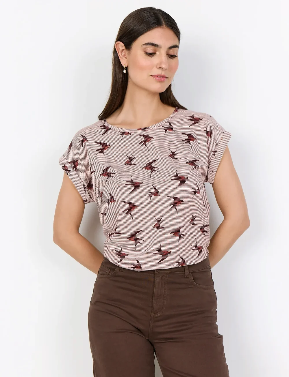 Soyaconcept - SC-GALINA - t-shirts - 4577c mineral red combi - 0