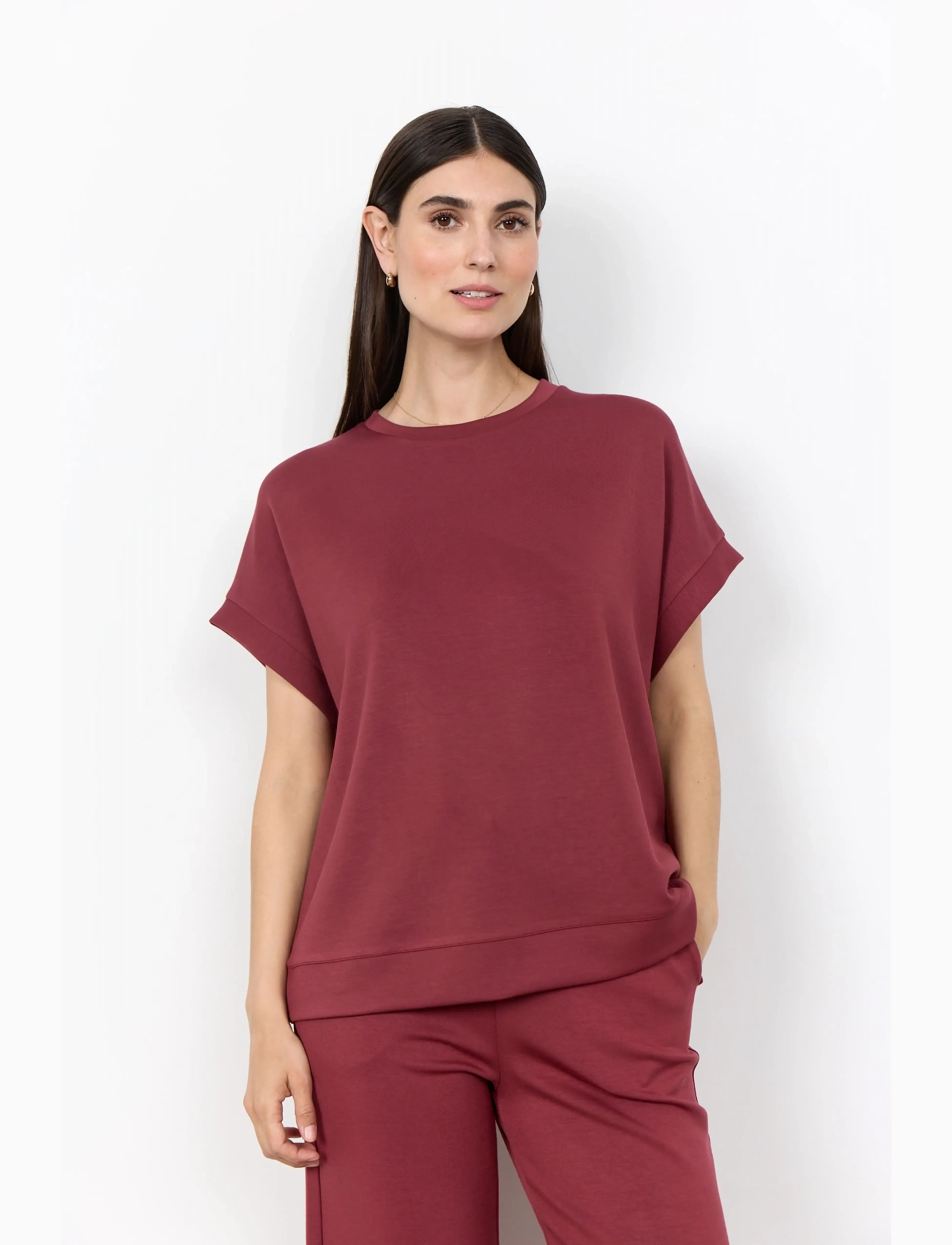 Soyaconcept Sc-Banu, M, T-shirts & Oberteile, Burgunderrot - Short-sleeved, Frauen