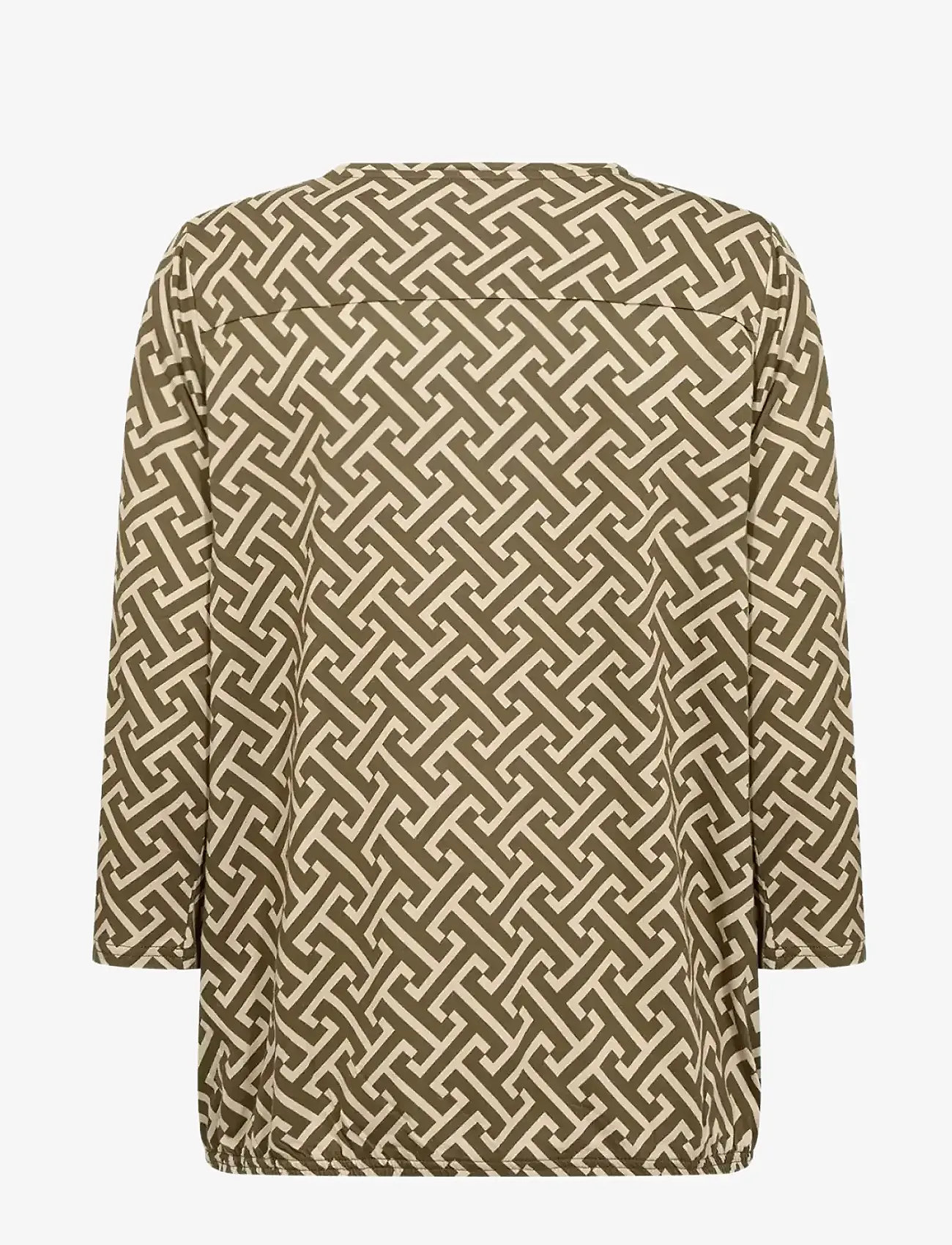 Soyaconcept - SC-FELICITY AOP - langärmlige blusen - 7965c dark olive combi - 1