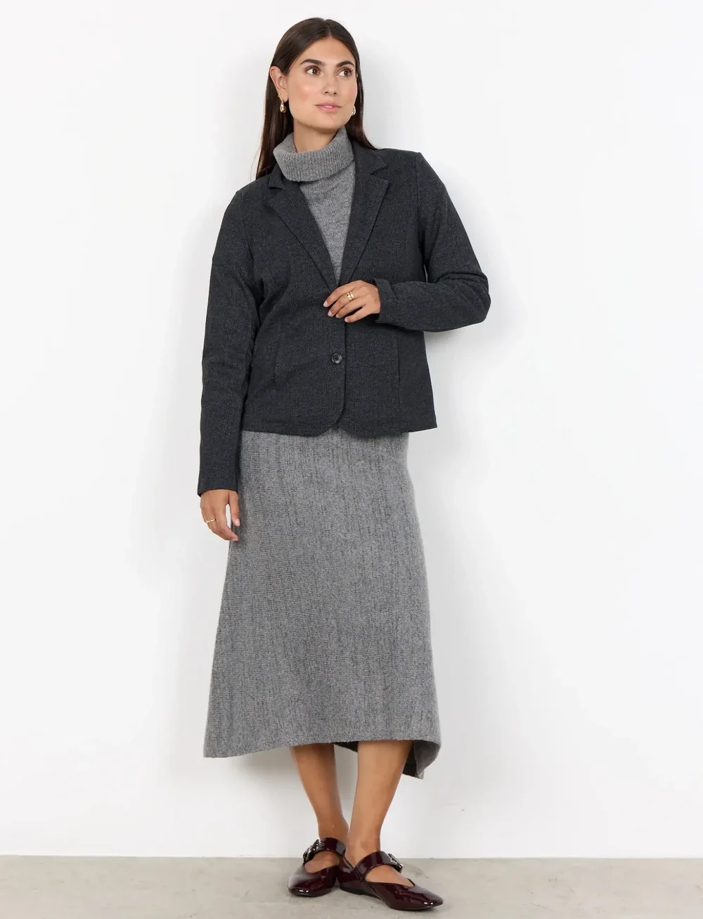 Soyaconcept - SC-VINJA - einreihige blazer - 99870 dark earth melange combi - 4