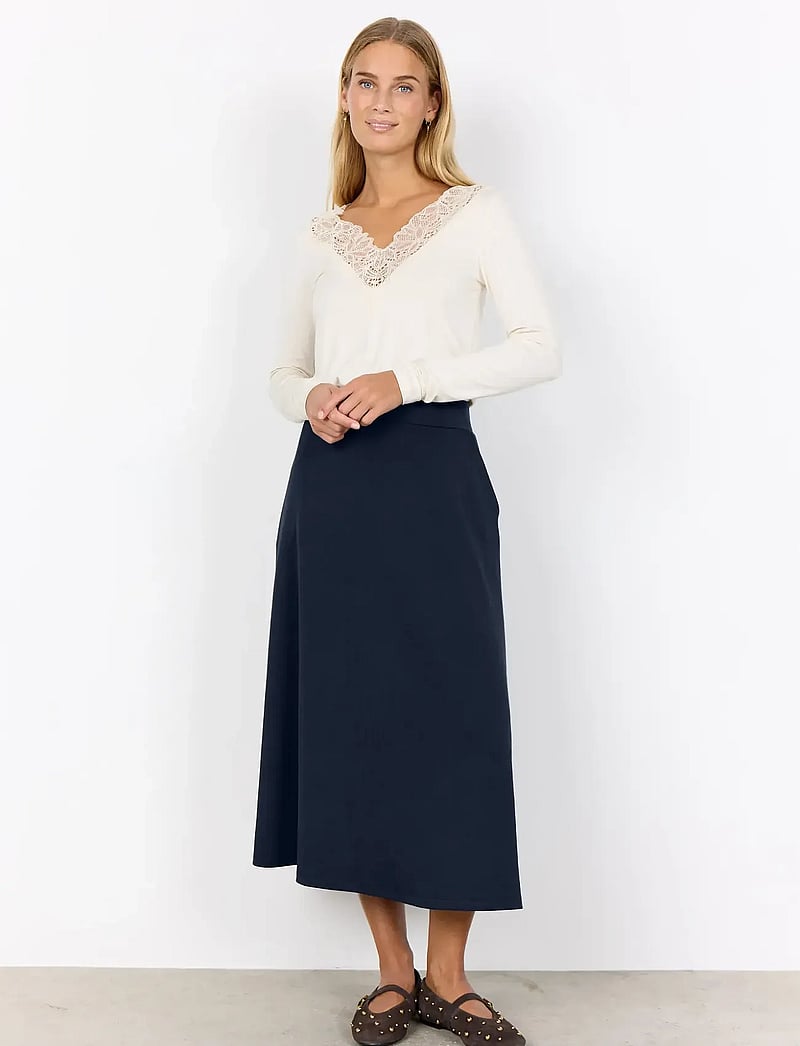 Soyaconcept - SC-BANU - midi rokken - 6910 navy - 0