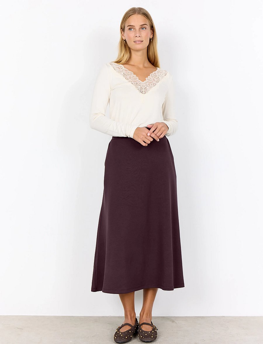 Soyaconcept - SC-BANU - midi kjolar - 8980 chocolate plum - 0