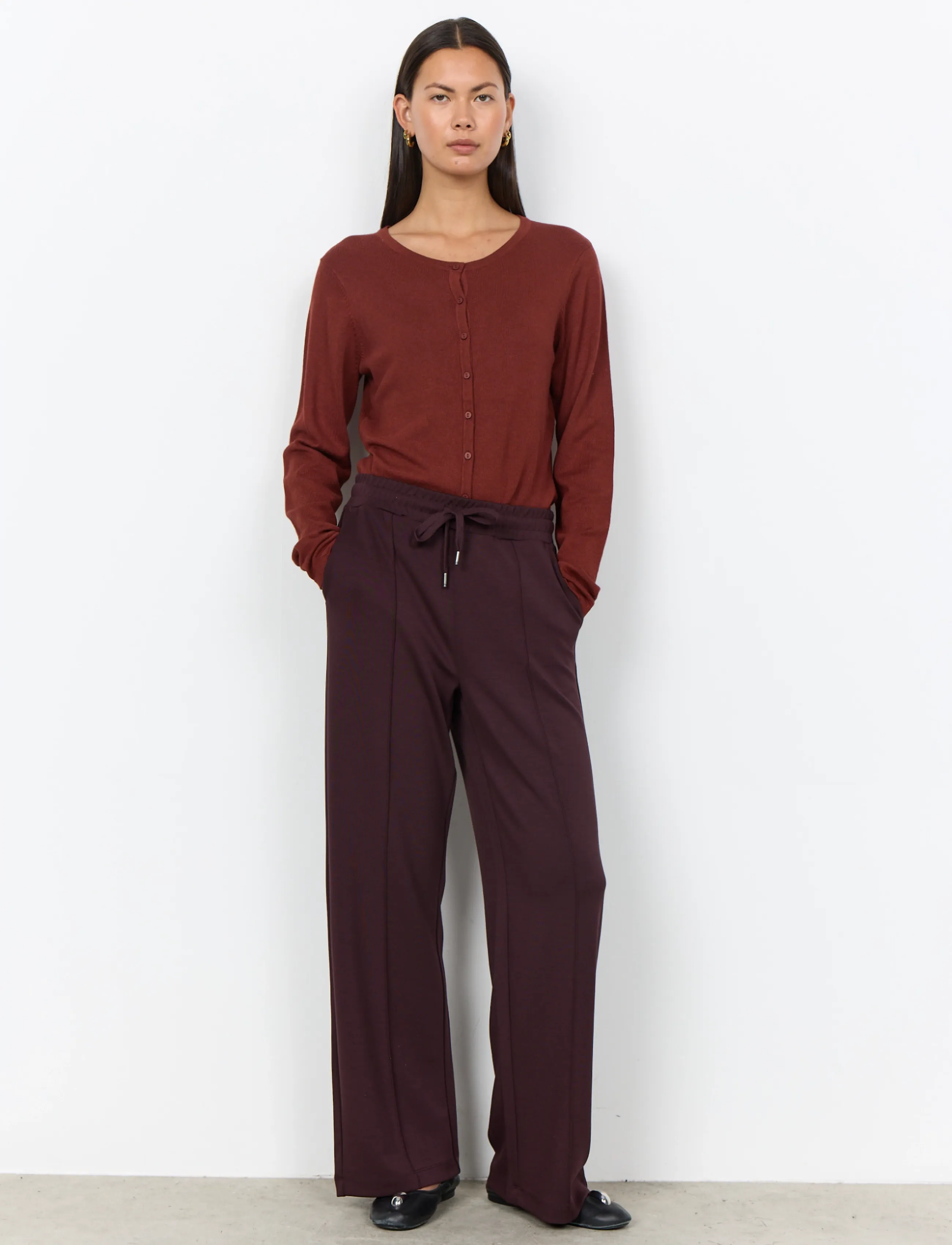 Soyaconcept SC-BANU - Hose mit geradem Bein - 8980 CHOCOLATE PLUM / burgundy