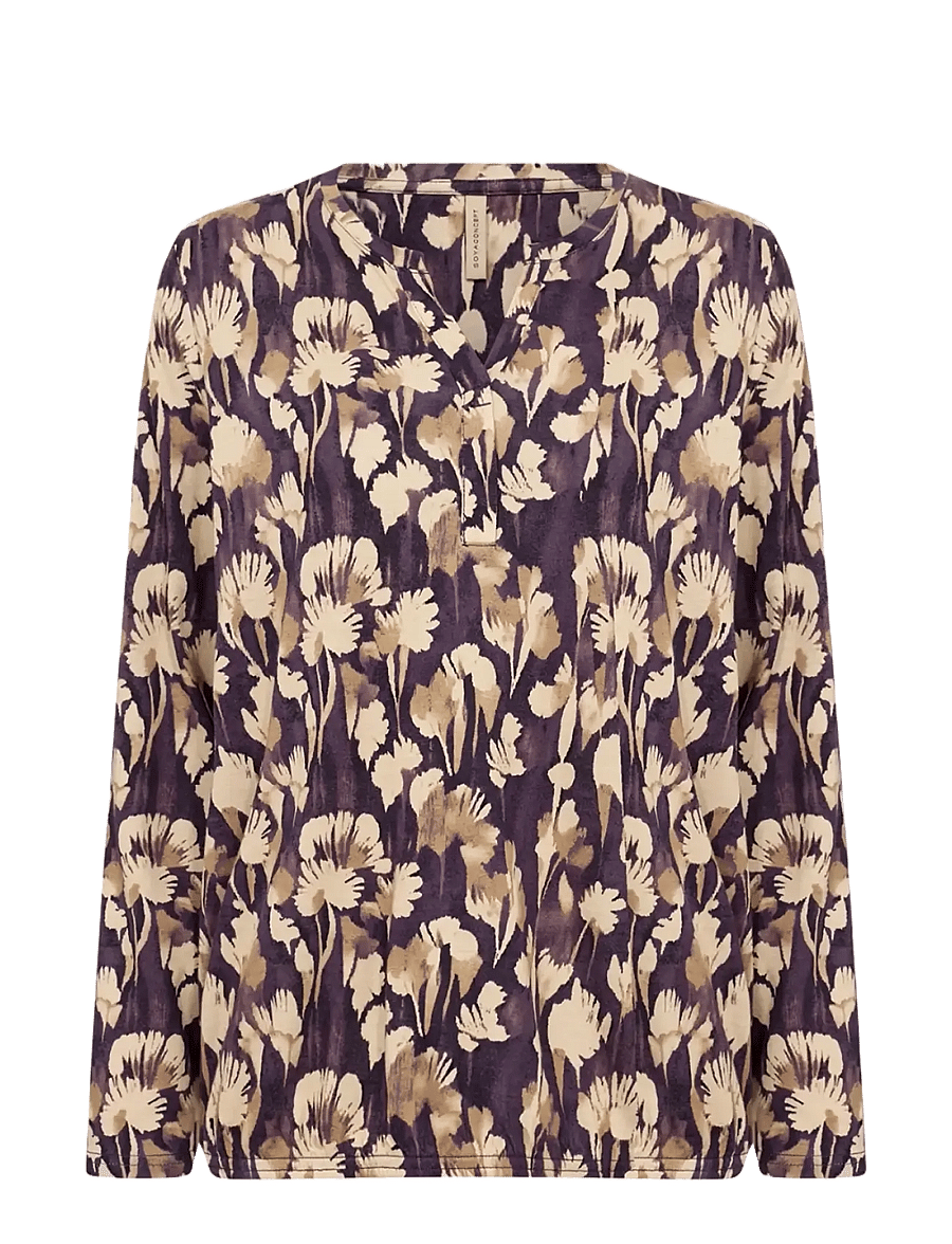 Soyaconcept - SC-FELICITY AOP - bluzki z długimi rękawami - 5120c plum perfect combi - 1