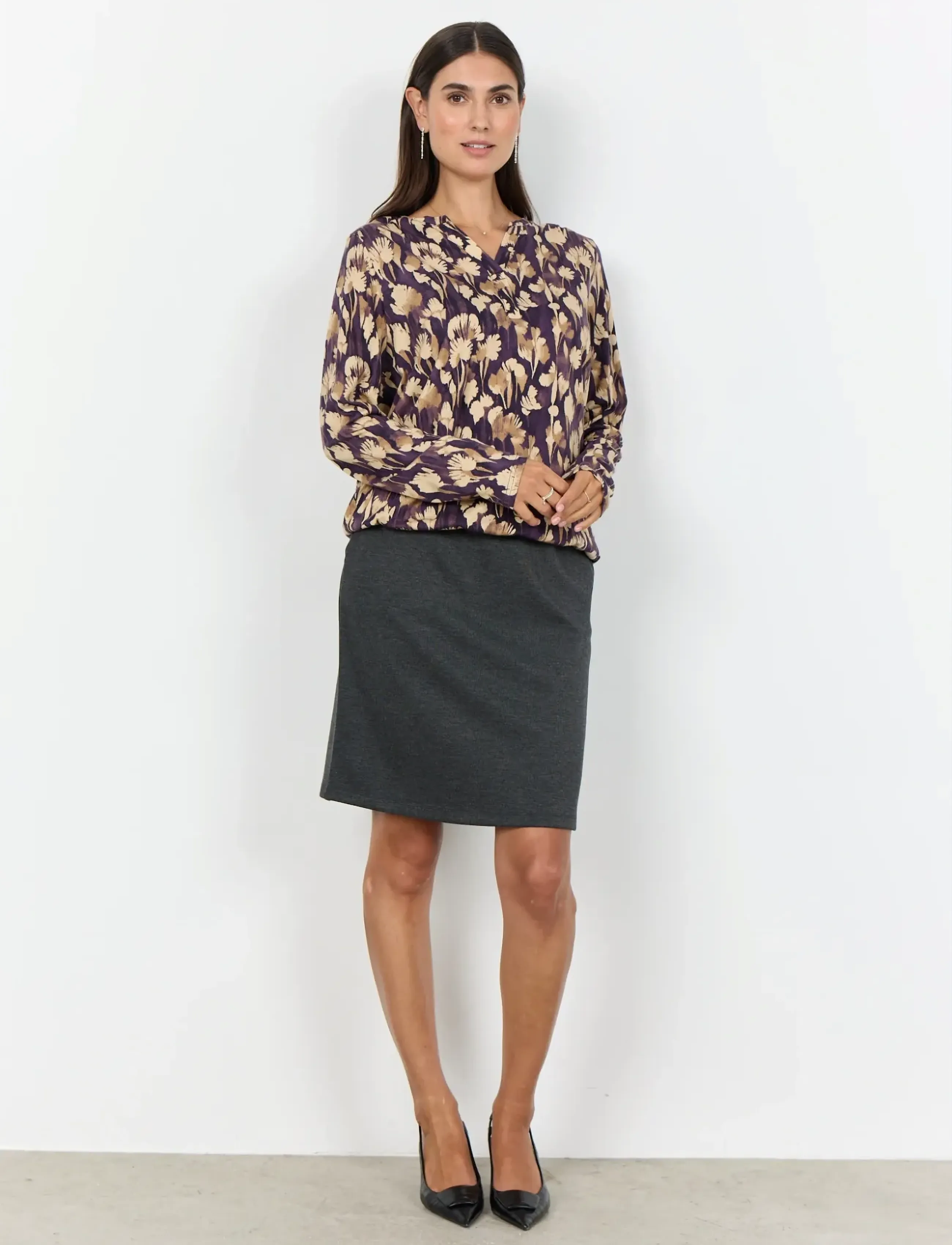 Soyaconcept - SC-FELICITY AOP - langærmede bluser - 5120c plum perfect combi - 4