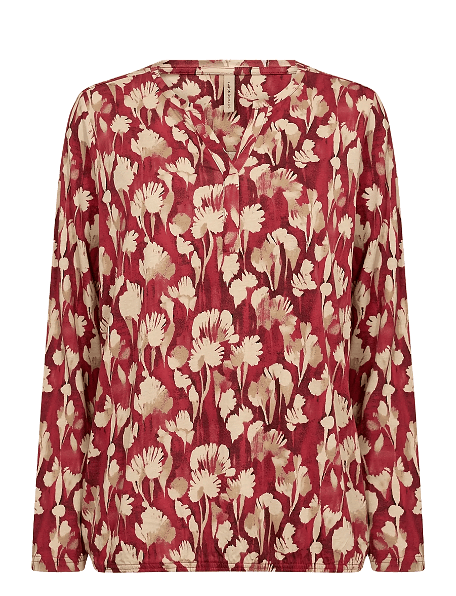 Soyaconcept - SC-FELICITY AOP - langärmelige blusen - 4177c chili pepper combi - 1
