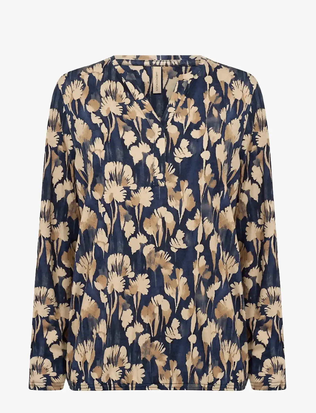 Soyaconcept - SC-FELICITY AOP - long-sleeved blouses - 6905c navy blazer combi - 0