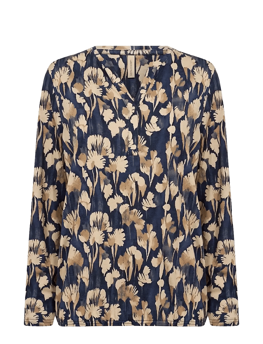 Soyaconcept - SC-FELICITY AOP - bluzki z długimi rękawami - 6905c navy blazer combi - 1