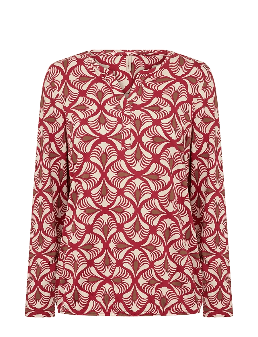 Soyaconcept - SC-FELICITY AOP - langärmelige blusen - 4177c chili pepper combi - 1