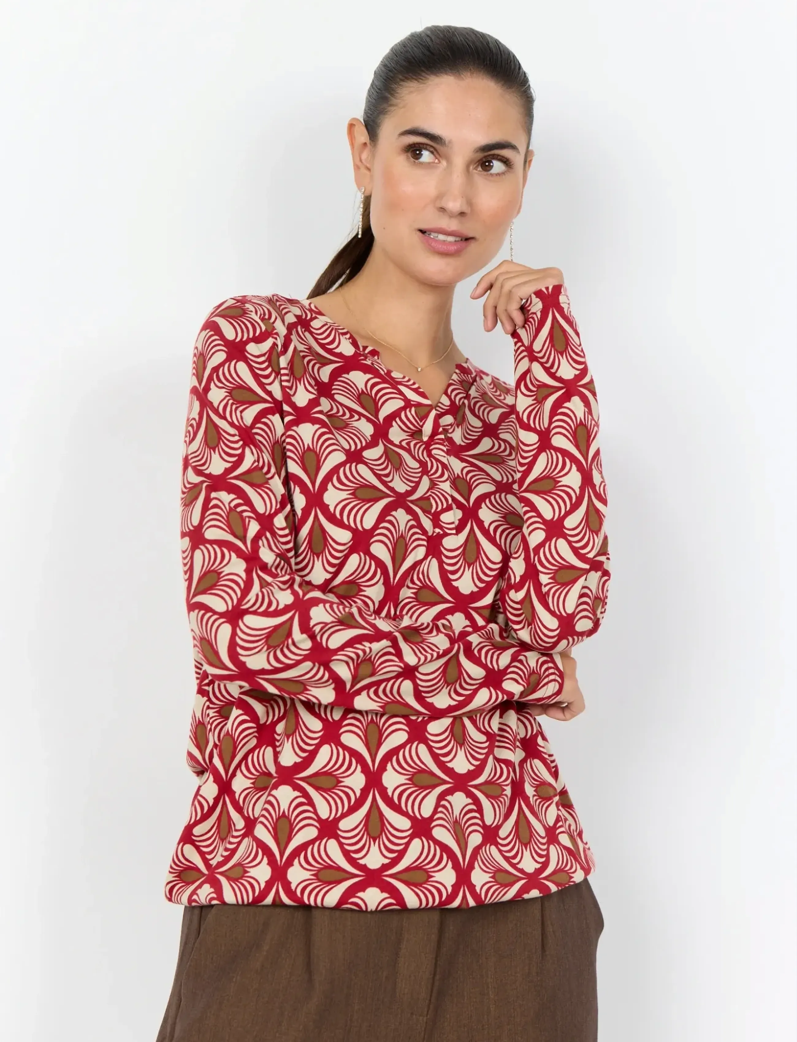 Soyaconcept SC-FELICITY AOP - Blouses - 4177C CHILI PEPPER COMBI / red