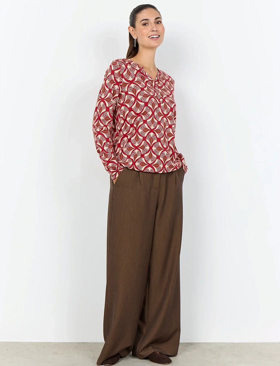 Soyaconcept - SC-FELICITY AOP - langärmelige blusen - 4177c chili pepper combi - 4