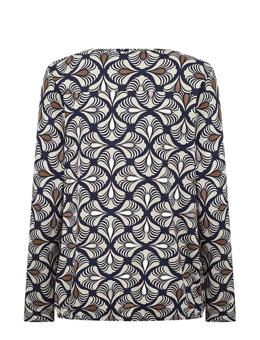 Soyaconcept - SC-FELICITY AOP - långärmade blusar - 6905c navy blazer combi - 2